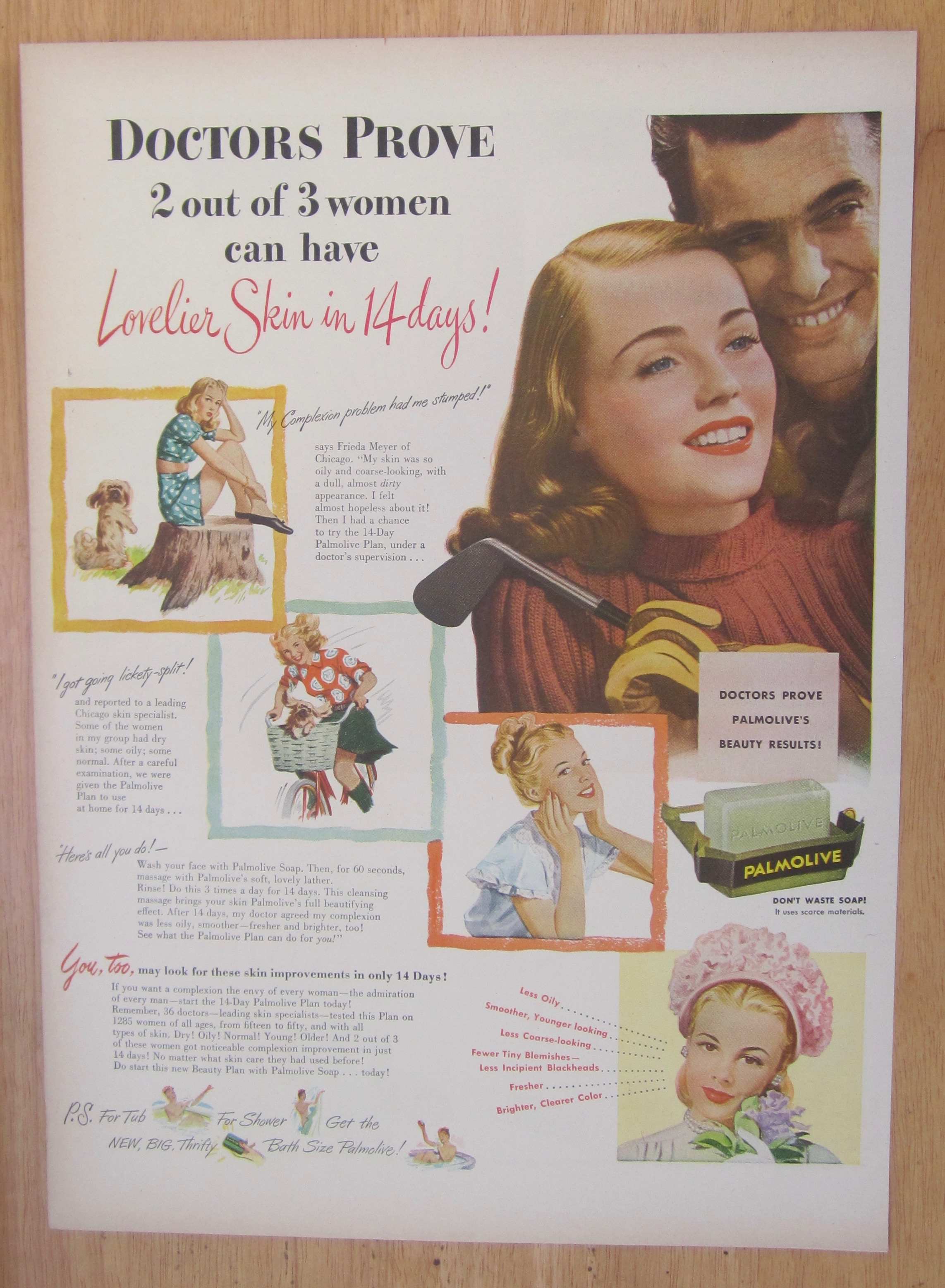 1946 Palmolive Soap with Woman & Man Smiling