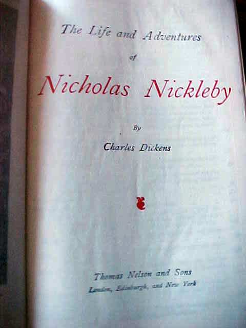 Dickens Nicholas Nickleby Leather 1900's