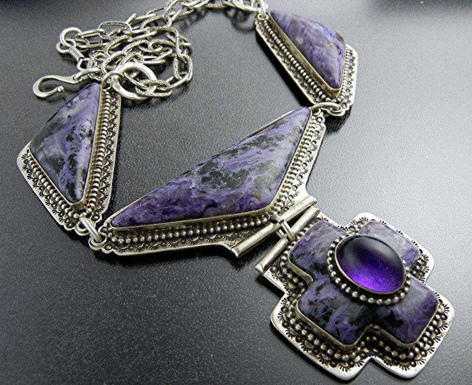 David Troutman Russian Charoite Amethyst Sterling Silve