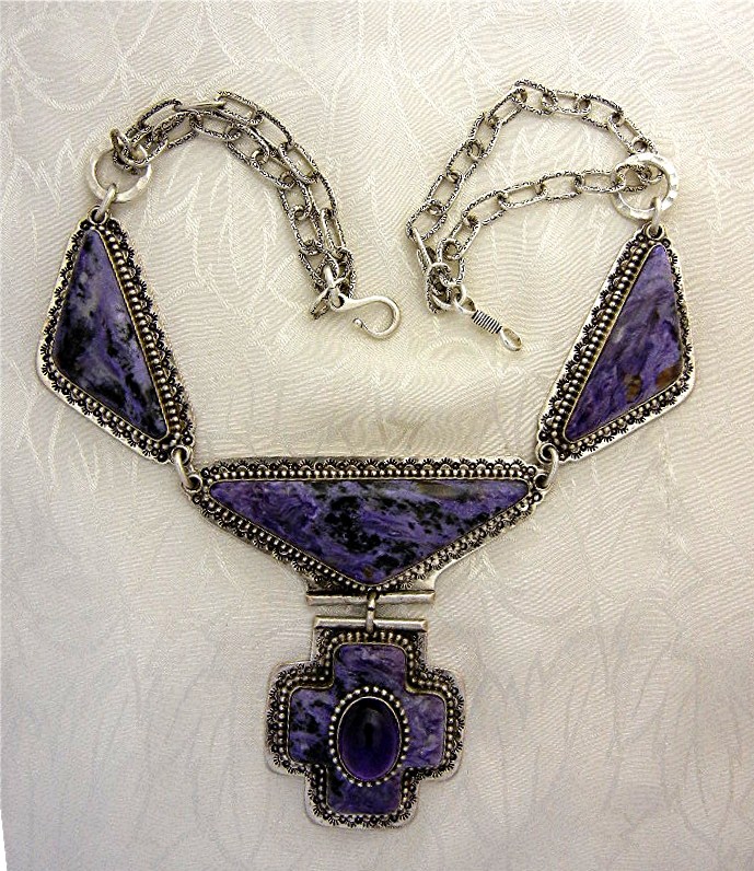 David Troutman Russian Charoite Amethyst Sterling Silve