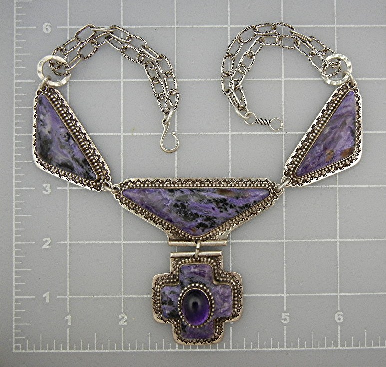 David Troutman Russian Charoite Amethyst Sterling Silve