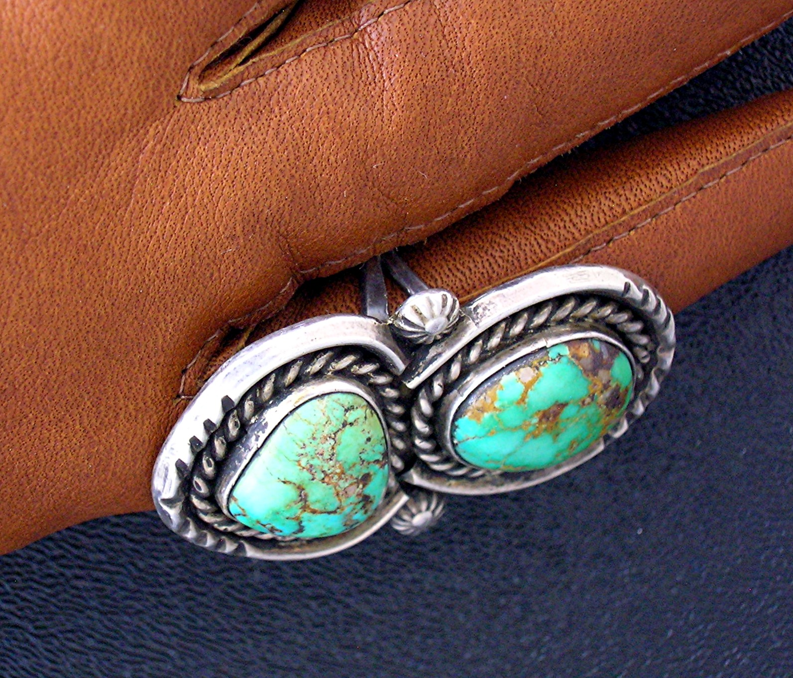Navajo Carico Lake Turquoise Sterling Silver Ring