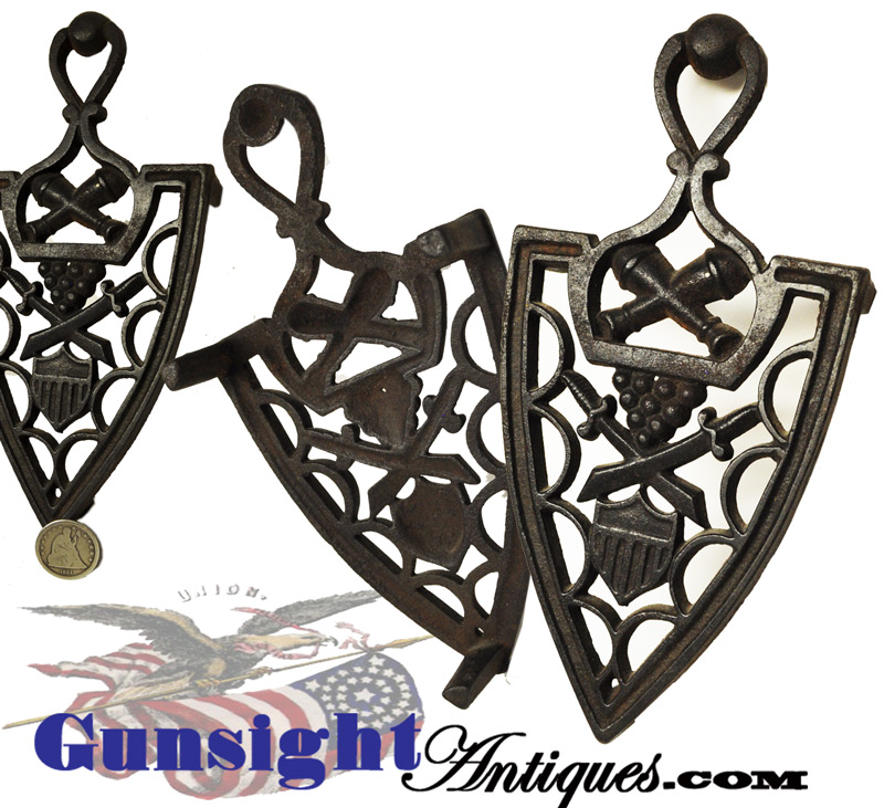 original - antique cast iron PATRIOTIC TRIVET
