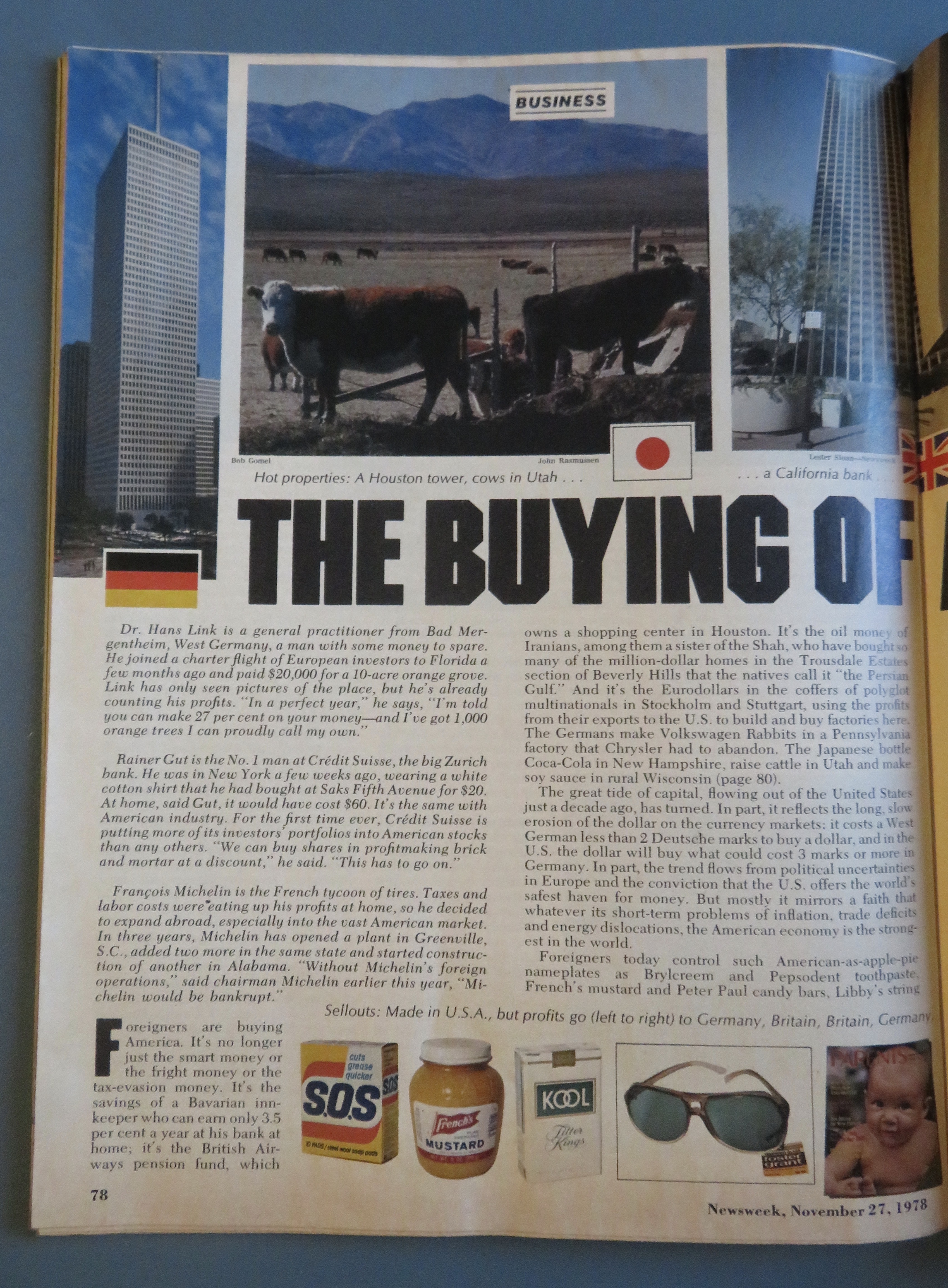 Newsweek Magazine November 27, 1978 Buying Of America