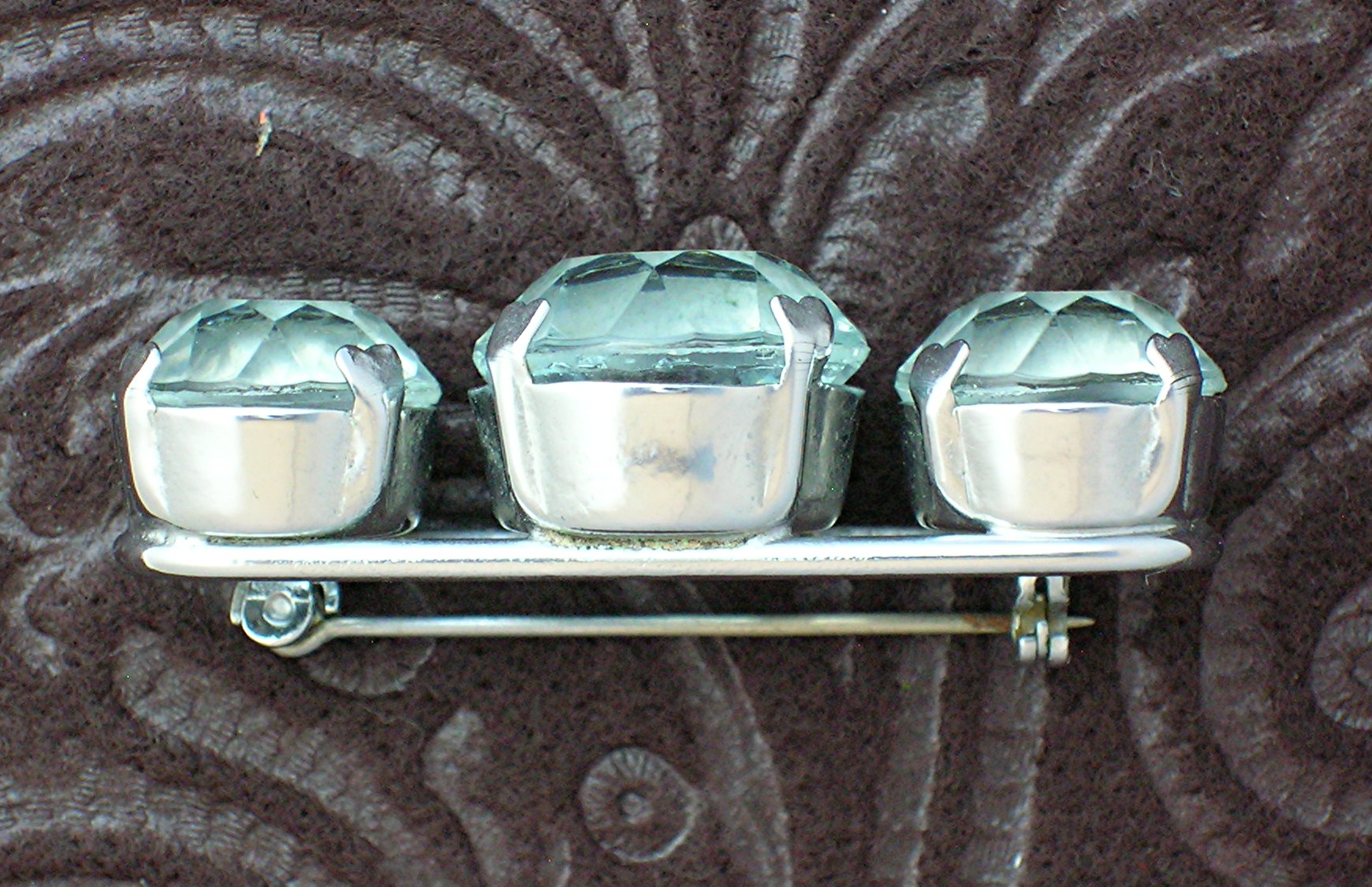 Sterling Silver Crystal Bar Pin Brooch