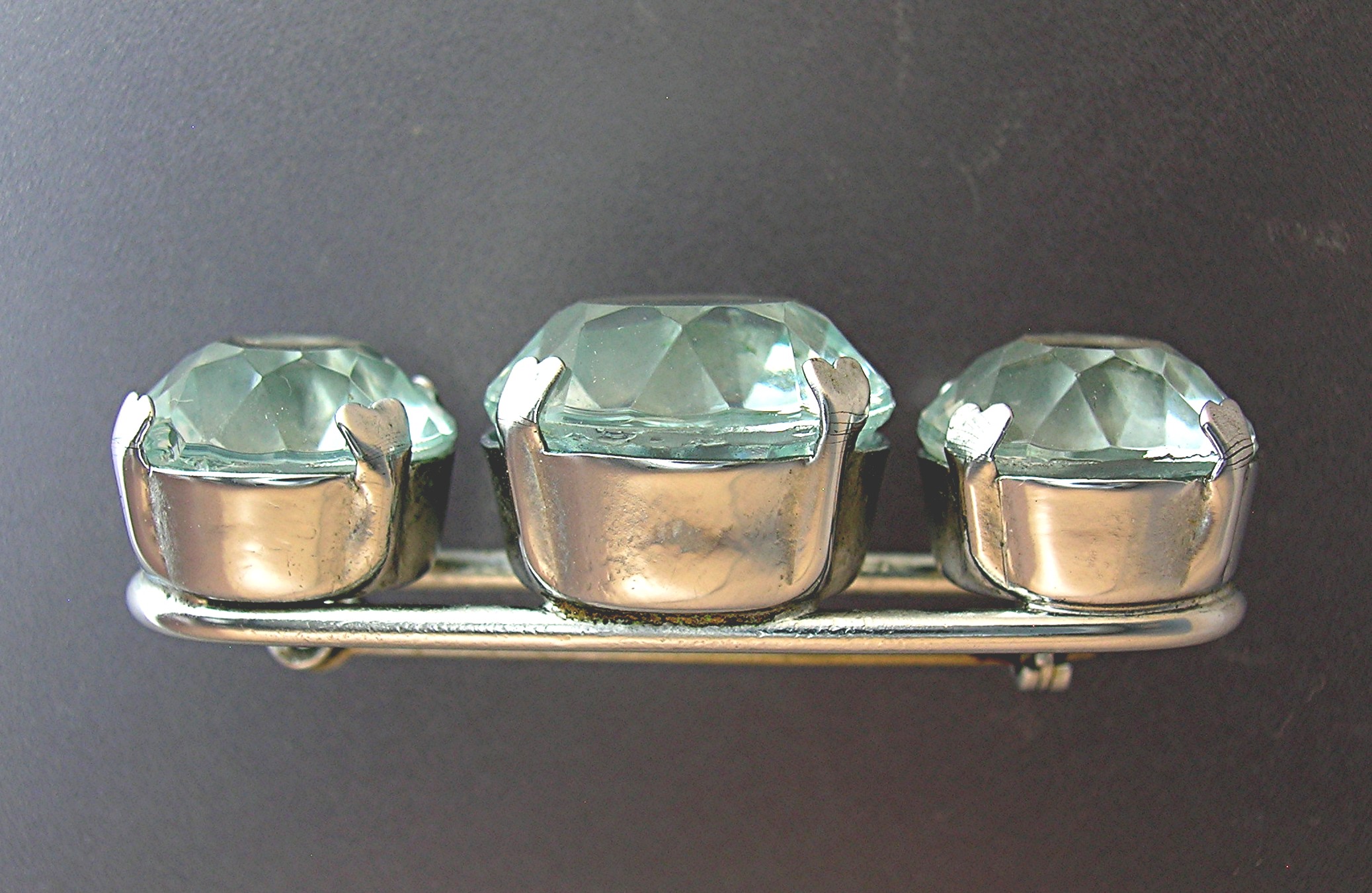 Sterling Silver Crystal Bar Pin Brooch