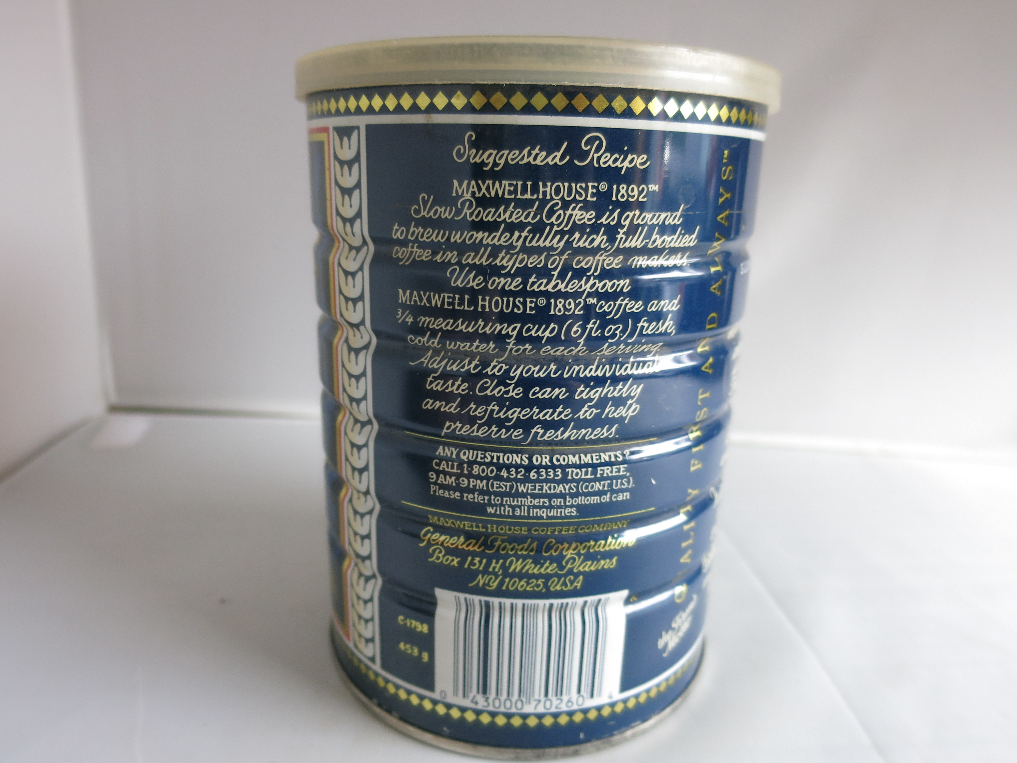 Vintage Maxwell House Coffee Tin 1892 for all coffee makers 16oz