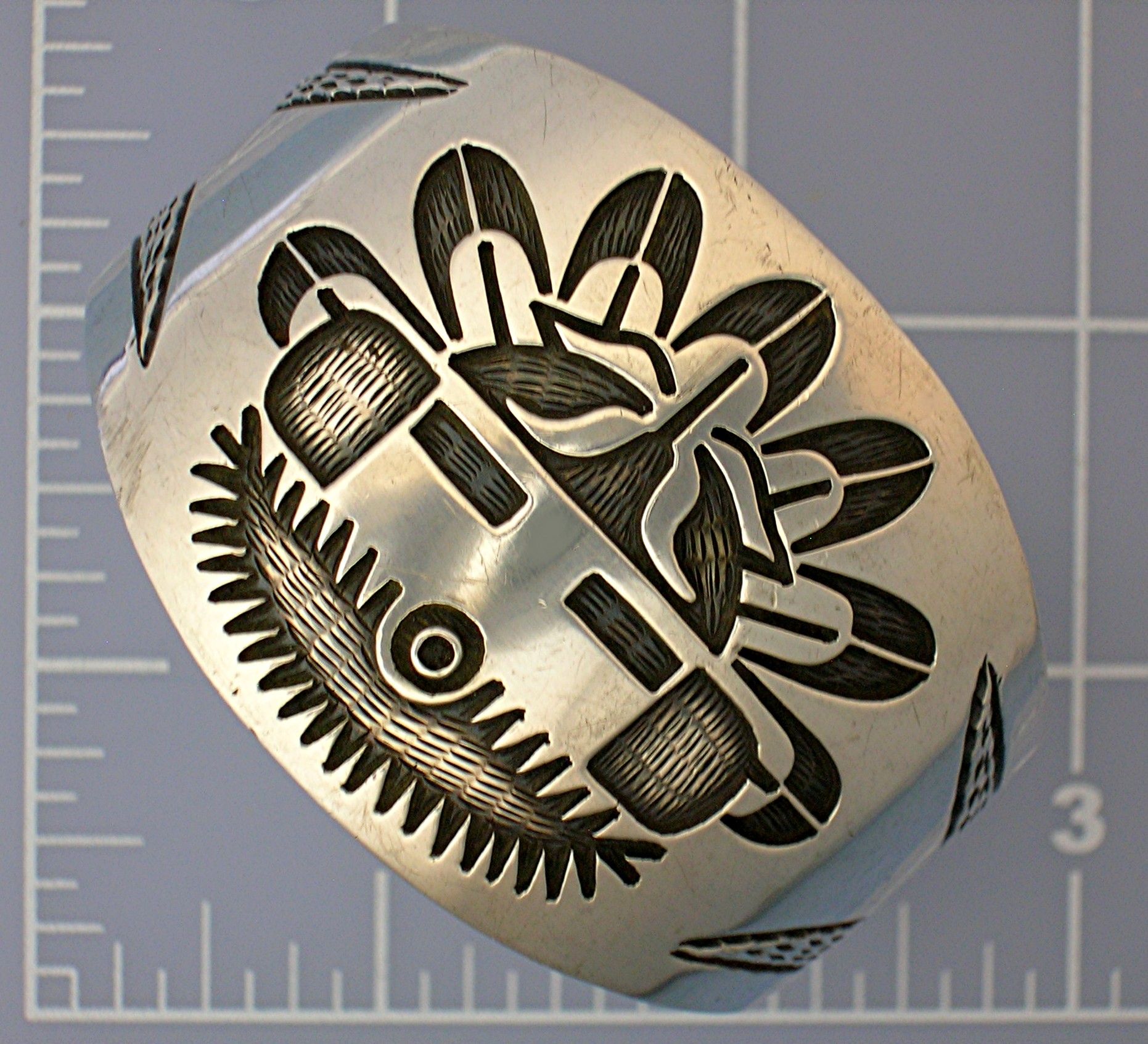 Native American Sterling Silver Signed GIBB  Cuff