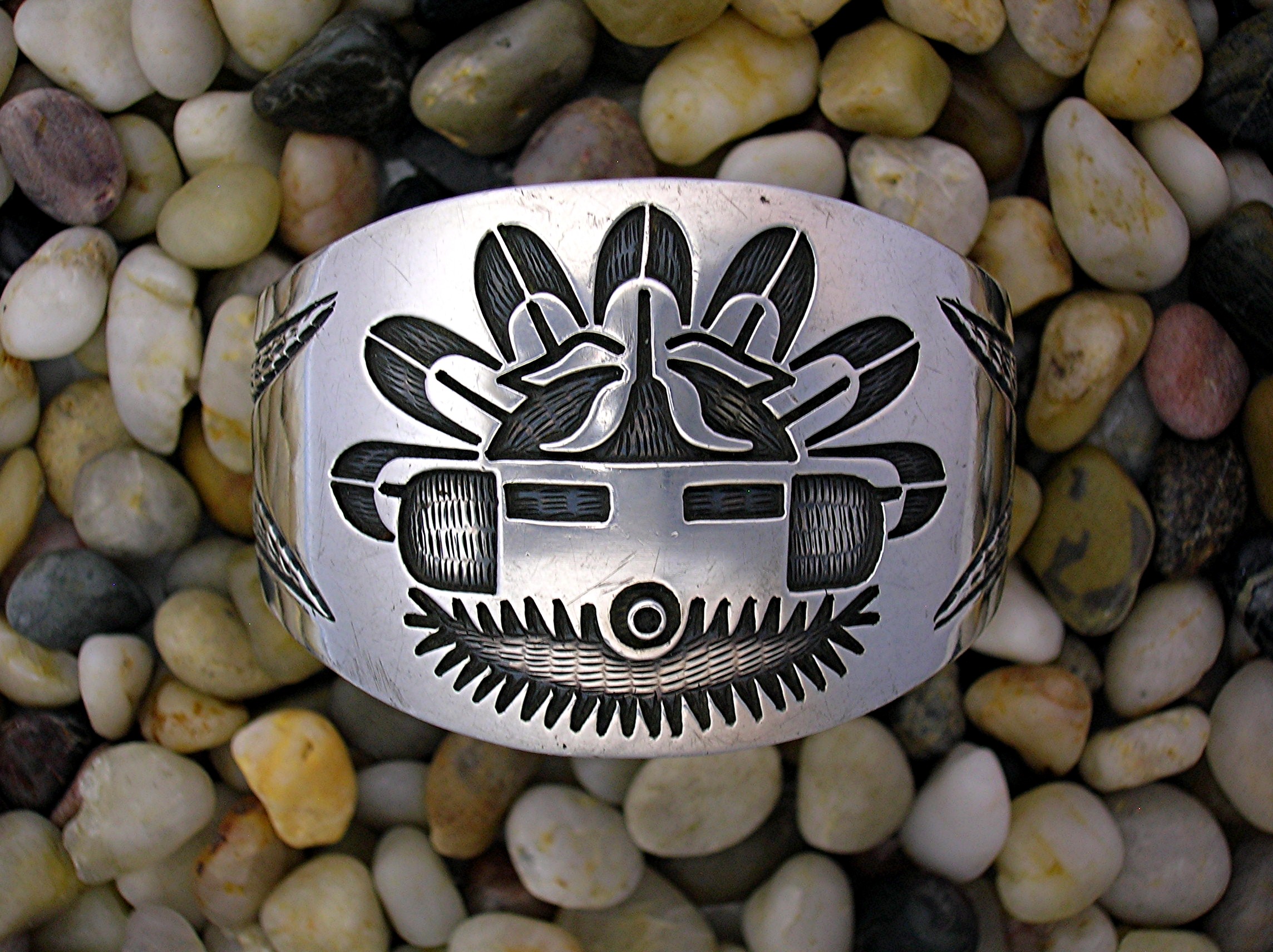 Native American Sterling Silver Signed GIBB  Cuff