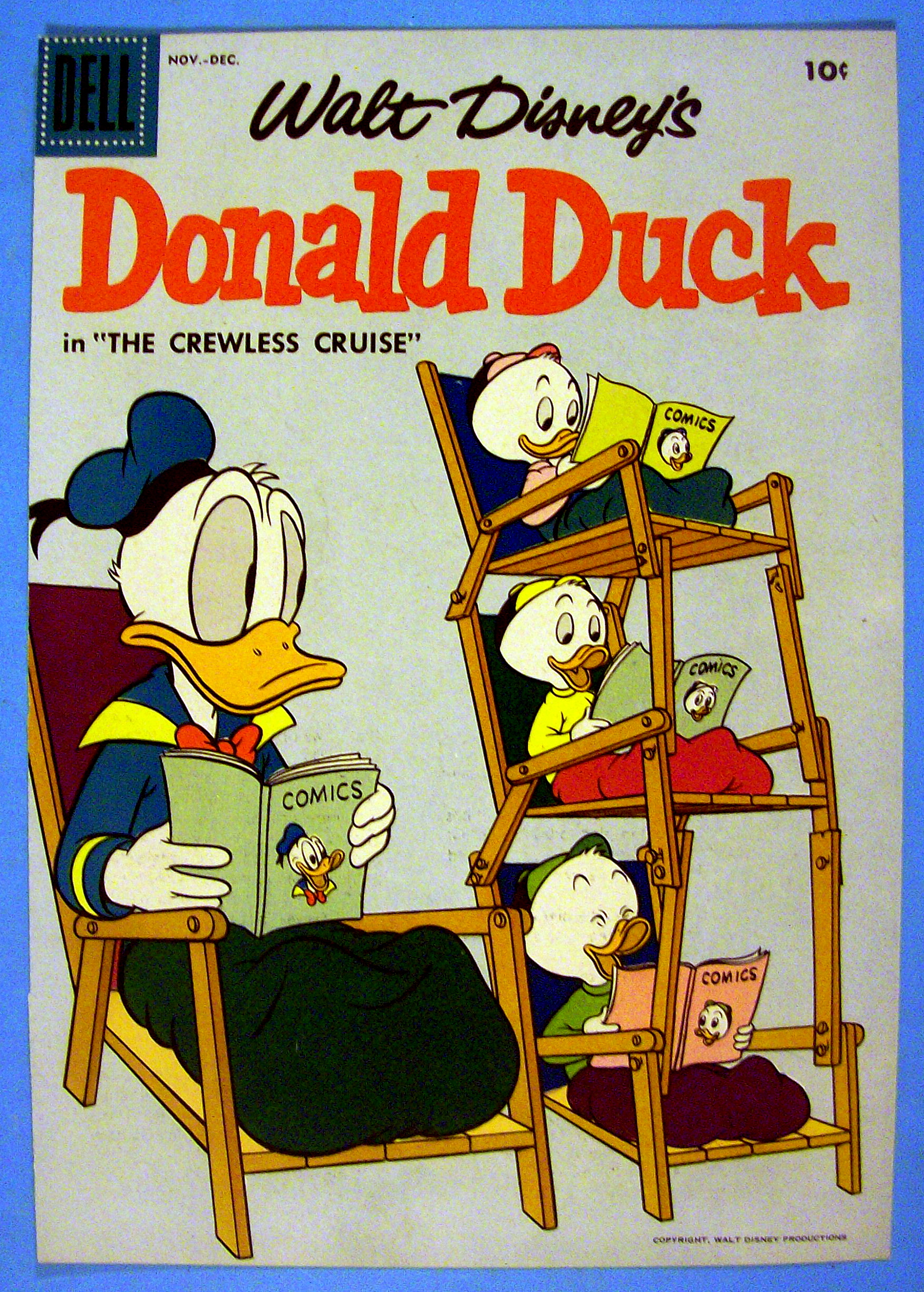 Donald Duck Comic Cover 1950's The Crewless Cruise