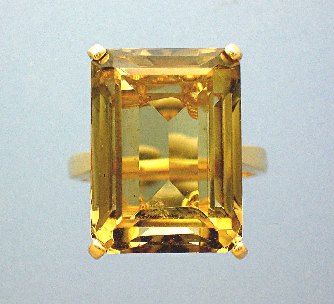 Ring 14K Gold Basket Set Golden Citrine
