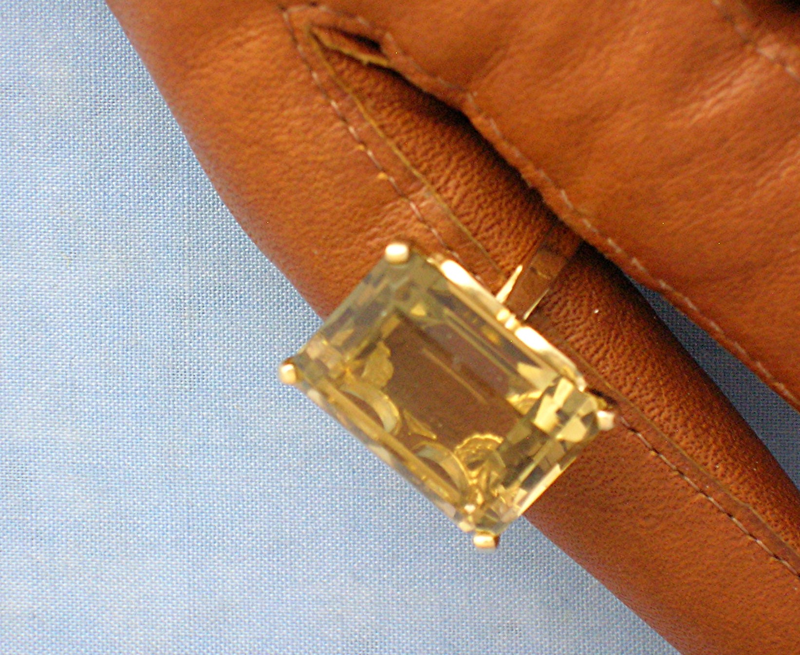 Ring 14K Gold Basket Set Golden Citrine