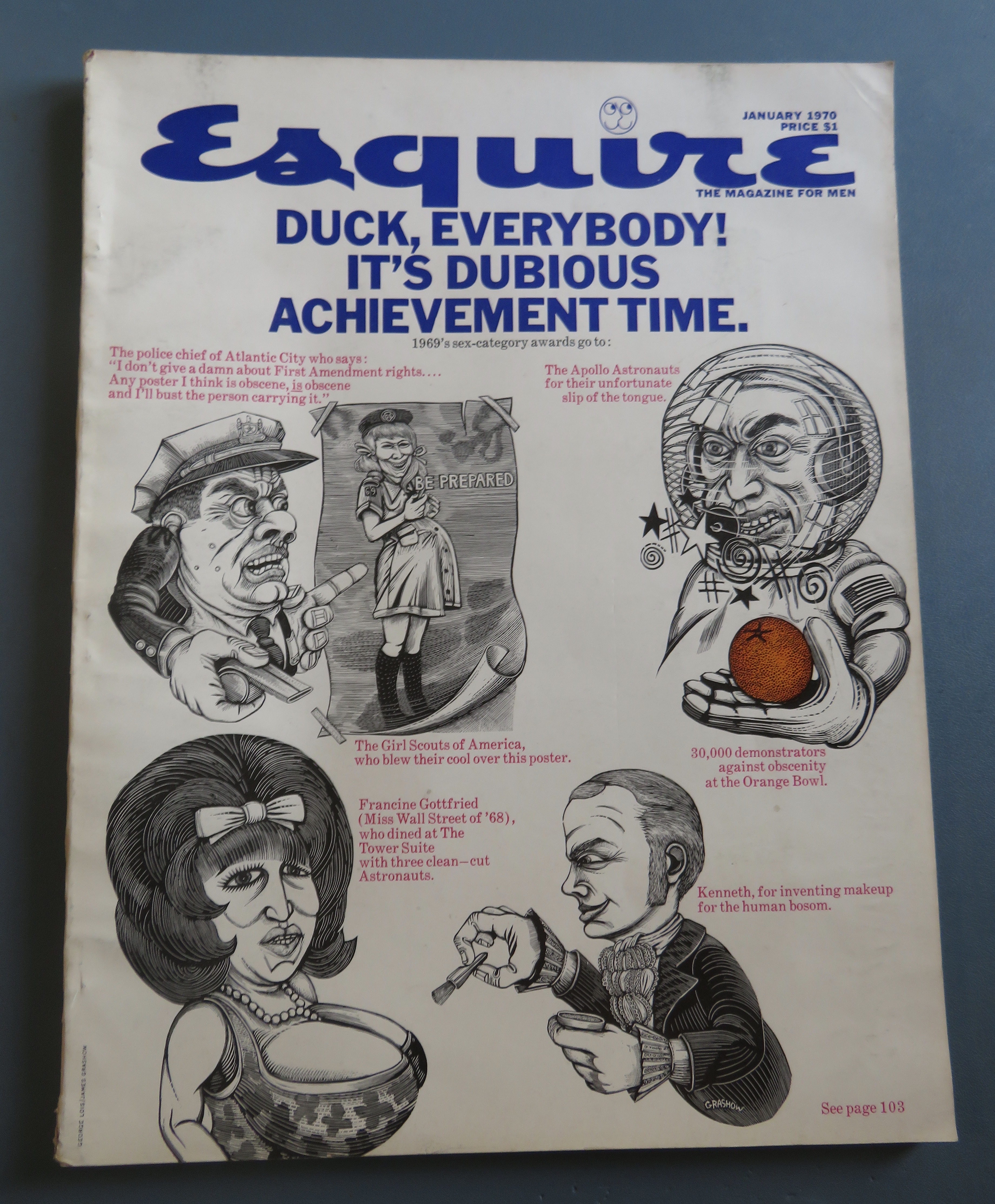 Esquire Magazine January 1970 Duck Everybody