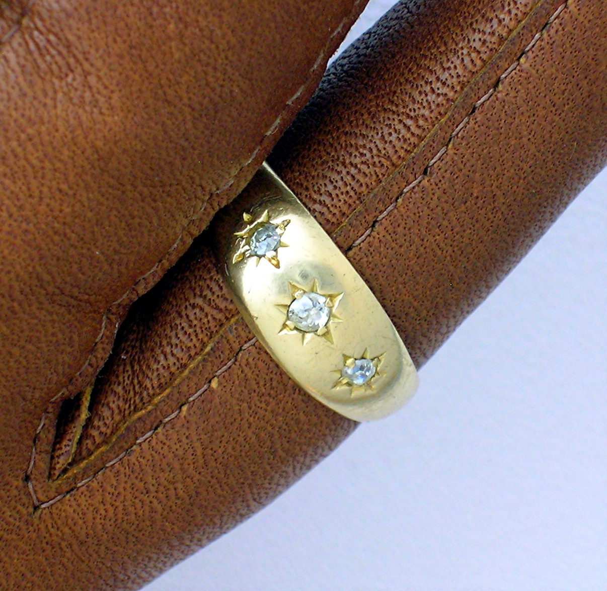 18K Gold Diamond Antique Hallmarked Ring . . .
