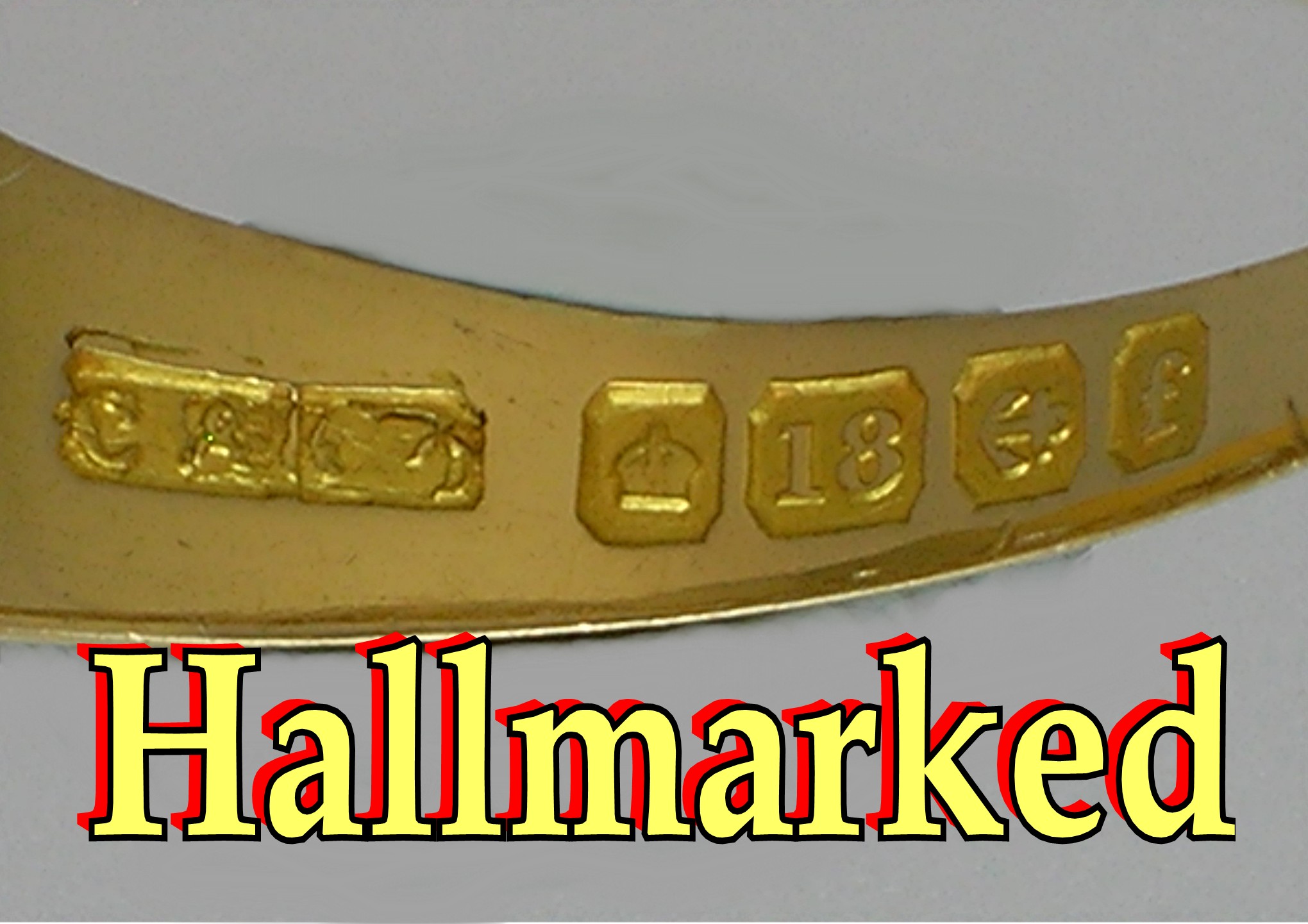 18K Gold Diamond Antique Hallmarked Ring . . .