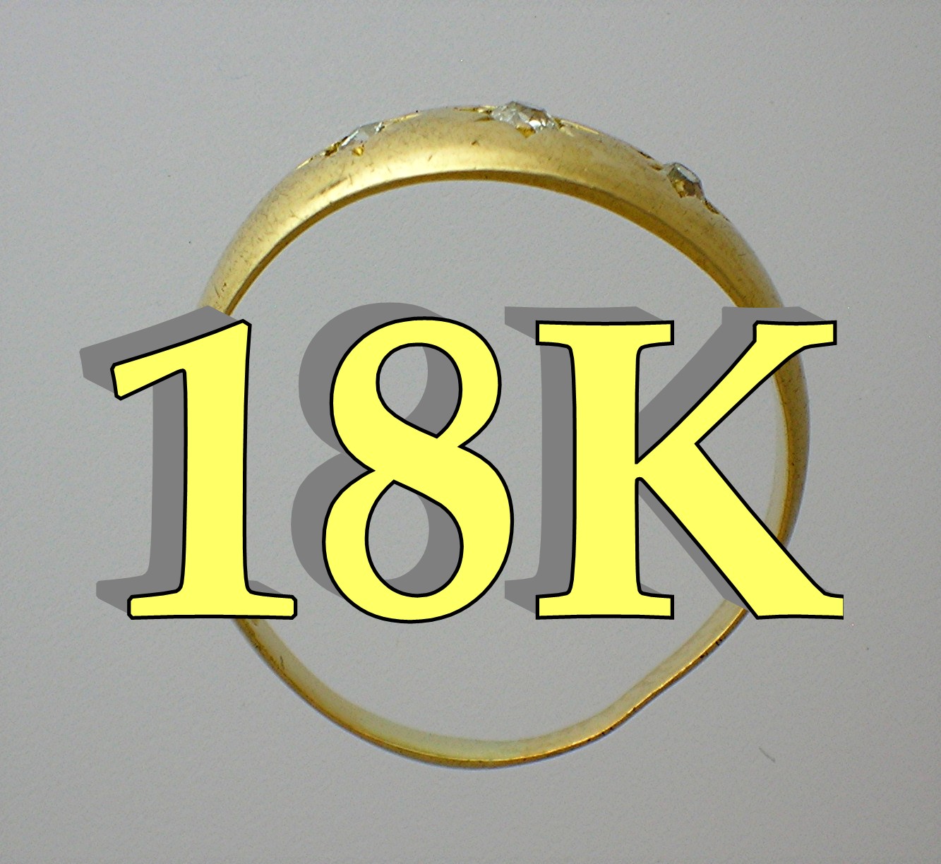18K Gold Diamond Antique Hallmarked Ring . . .