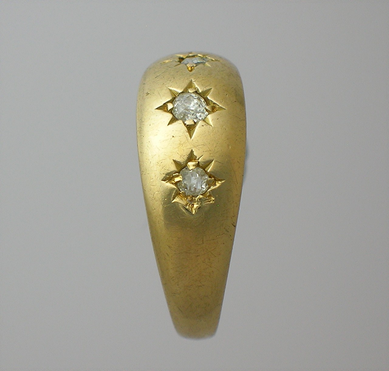 18K Gold Diamond Antique Hallmarked Ring . . .