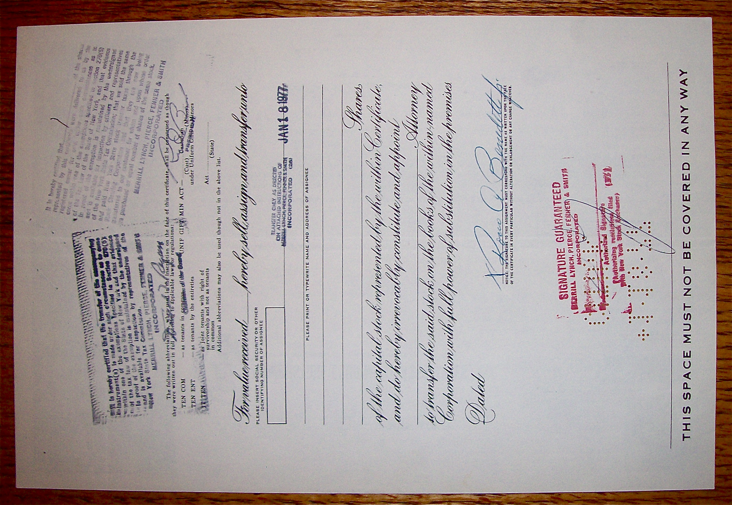 1976 Combustion Equipment Associates Stock Certificate