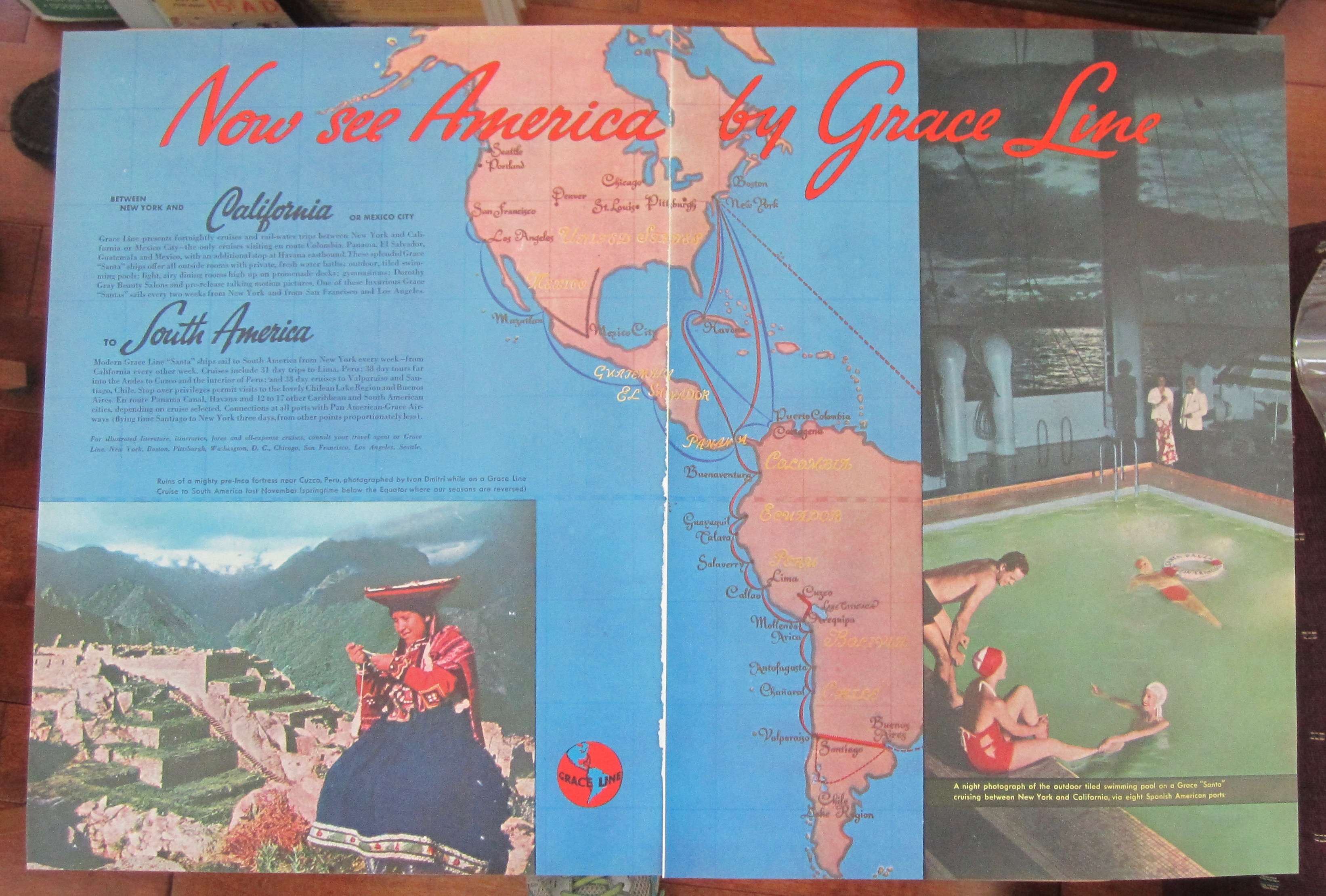 1937 Grace Line with Now See America