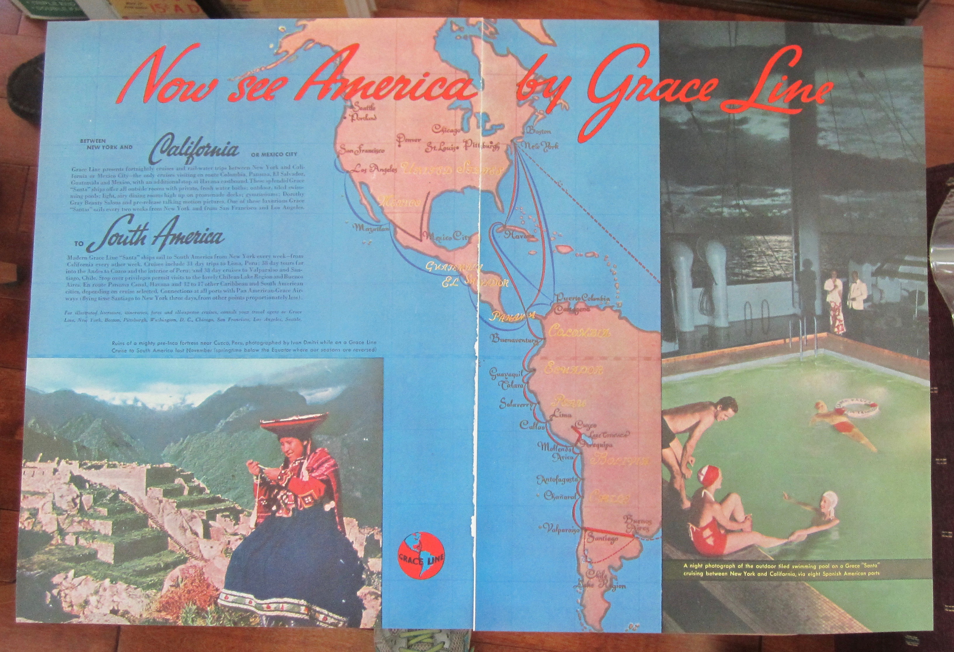 1937 Grace Line with Now See America