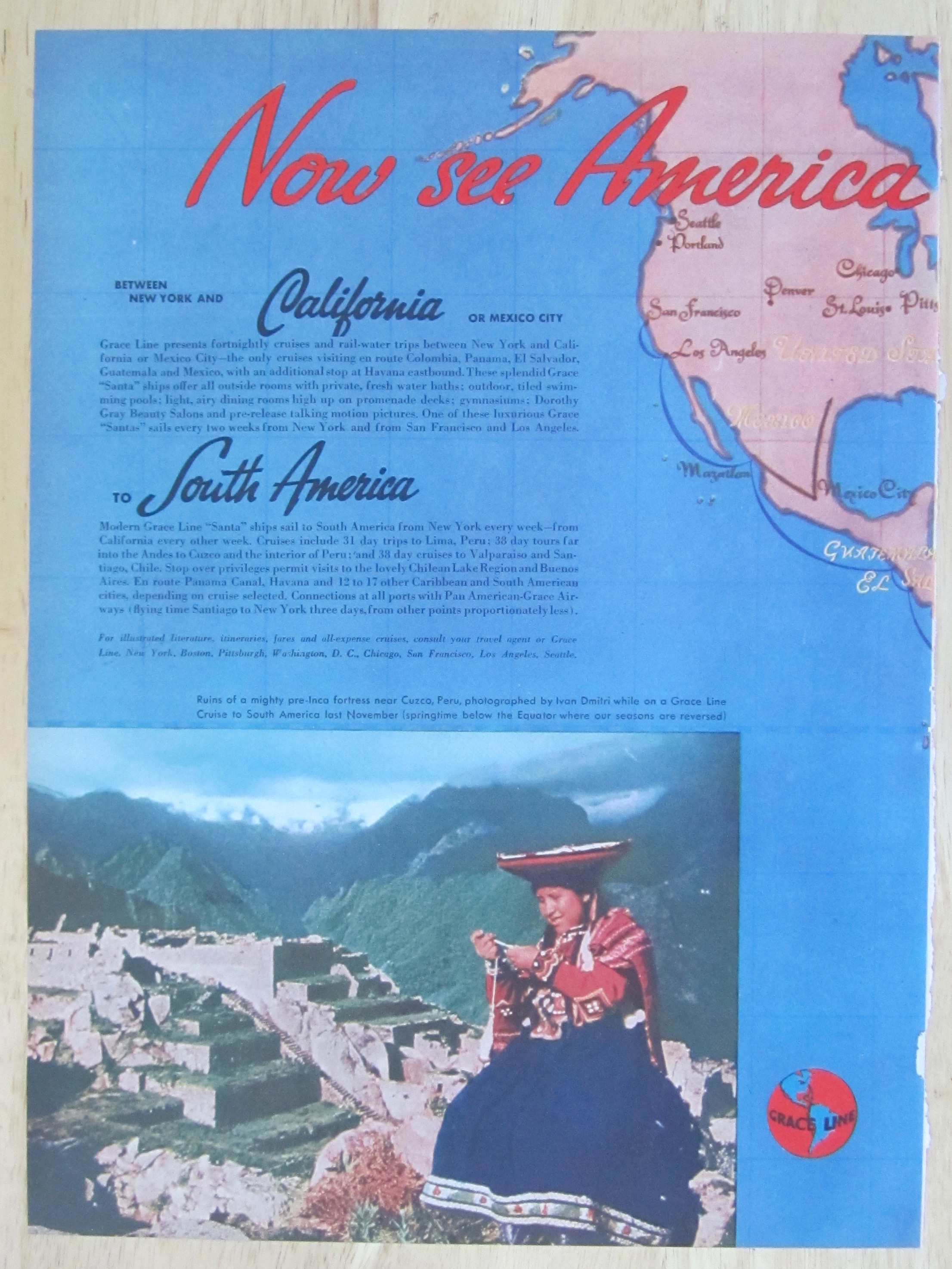 1937 Grace Line with Now See America