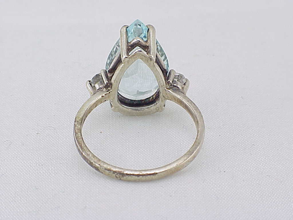 Pale Blue Topaz Sterling Silver Ring