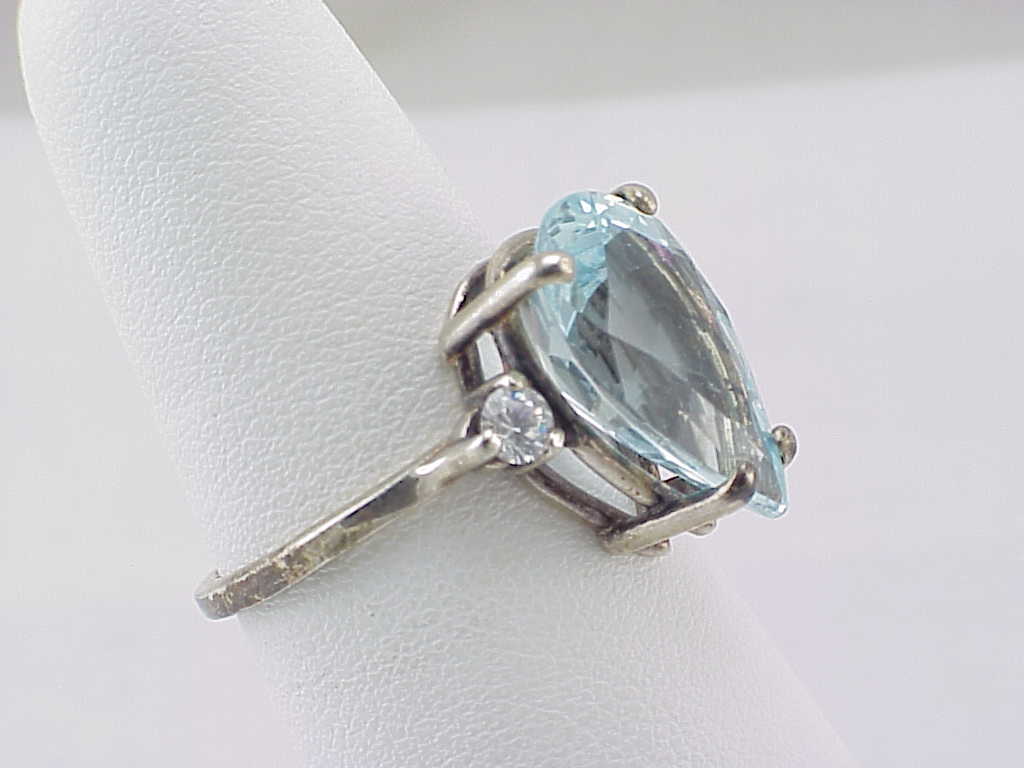 Pale Blue Topaz Sterling Silver Ring