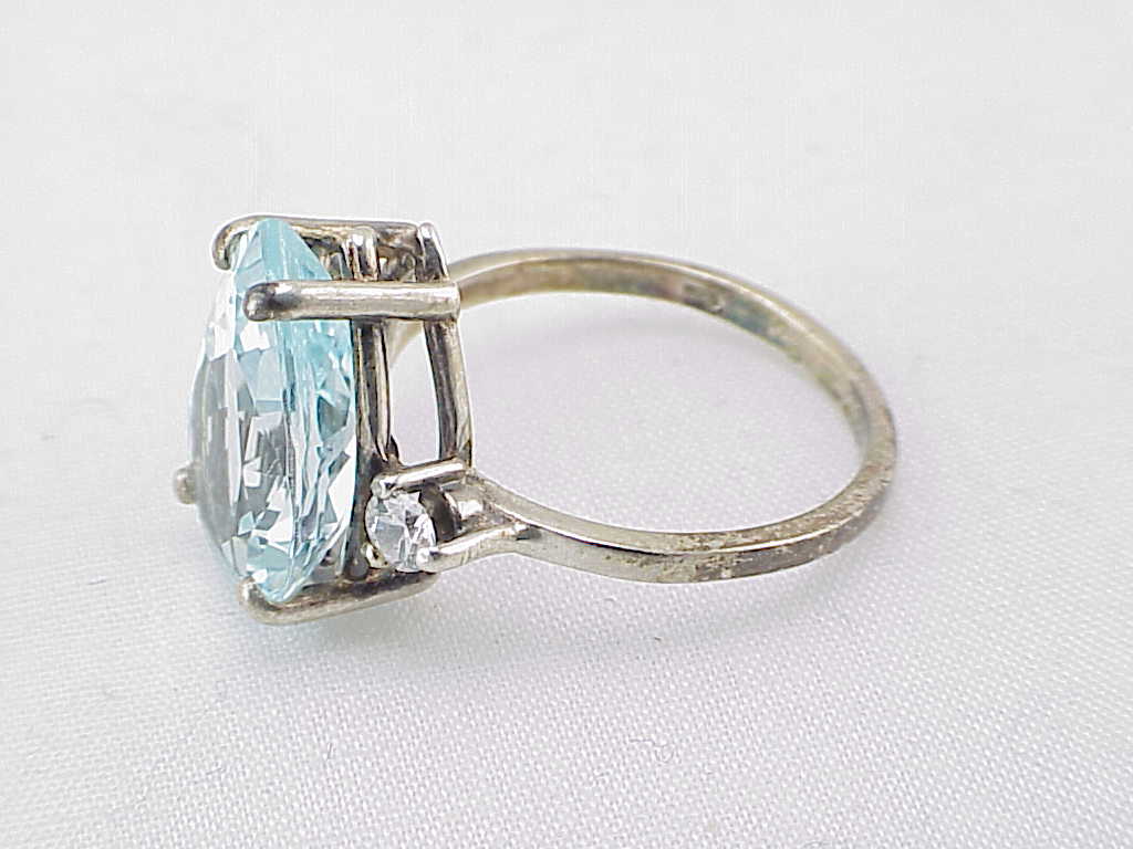 Pale Blue Topaz Sterling Silver Ring