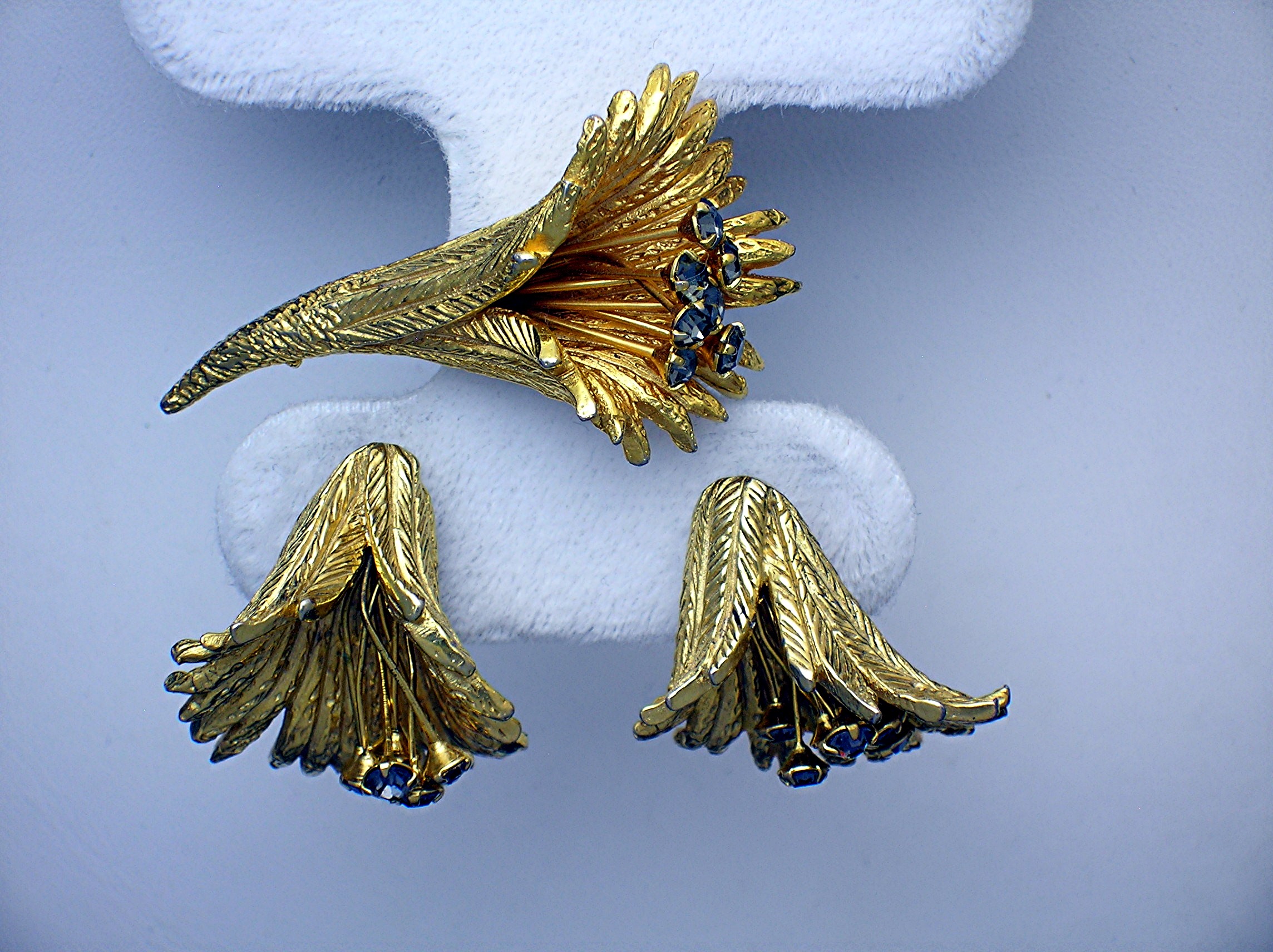 Earrings Castlecliff Gold Crystal Brooch and Clip
