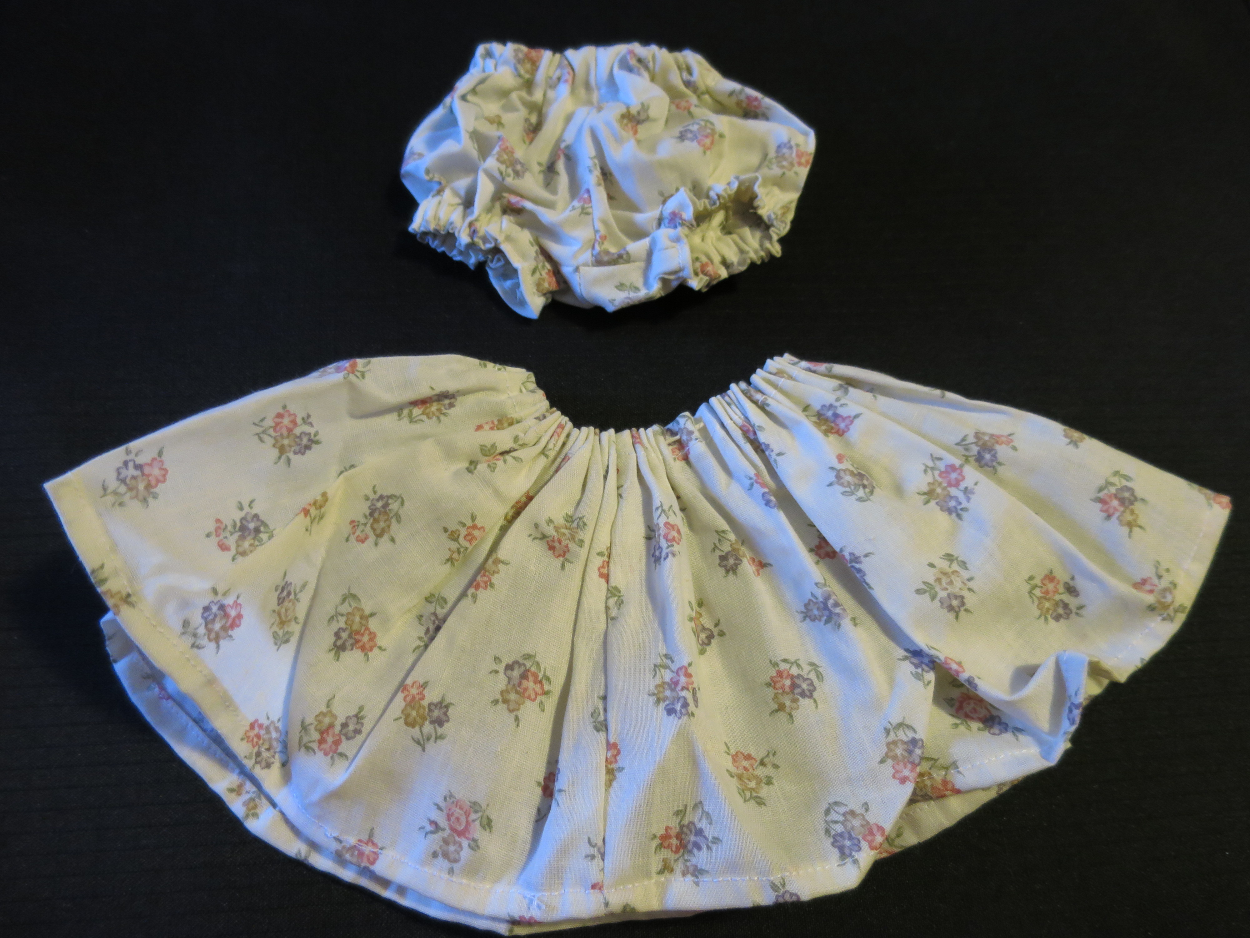 Doll Skirt and Panties Under Pants hand made Floral 1970s