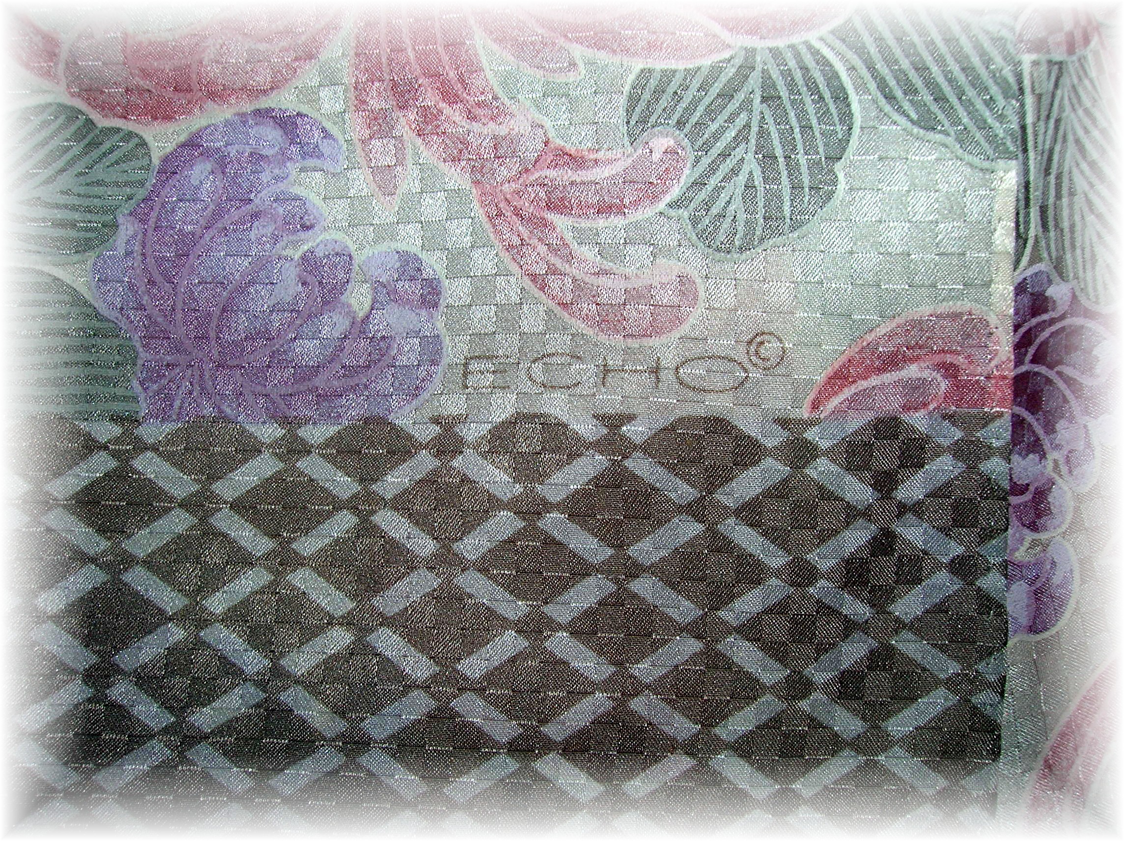 100% Silk Pink Lavender Tan Scarf ECHO