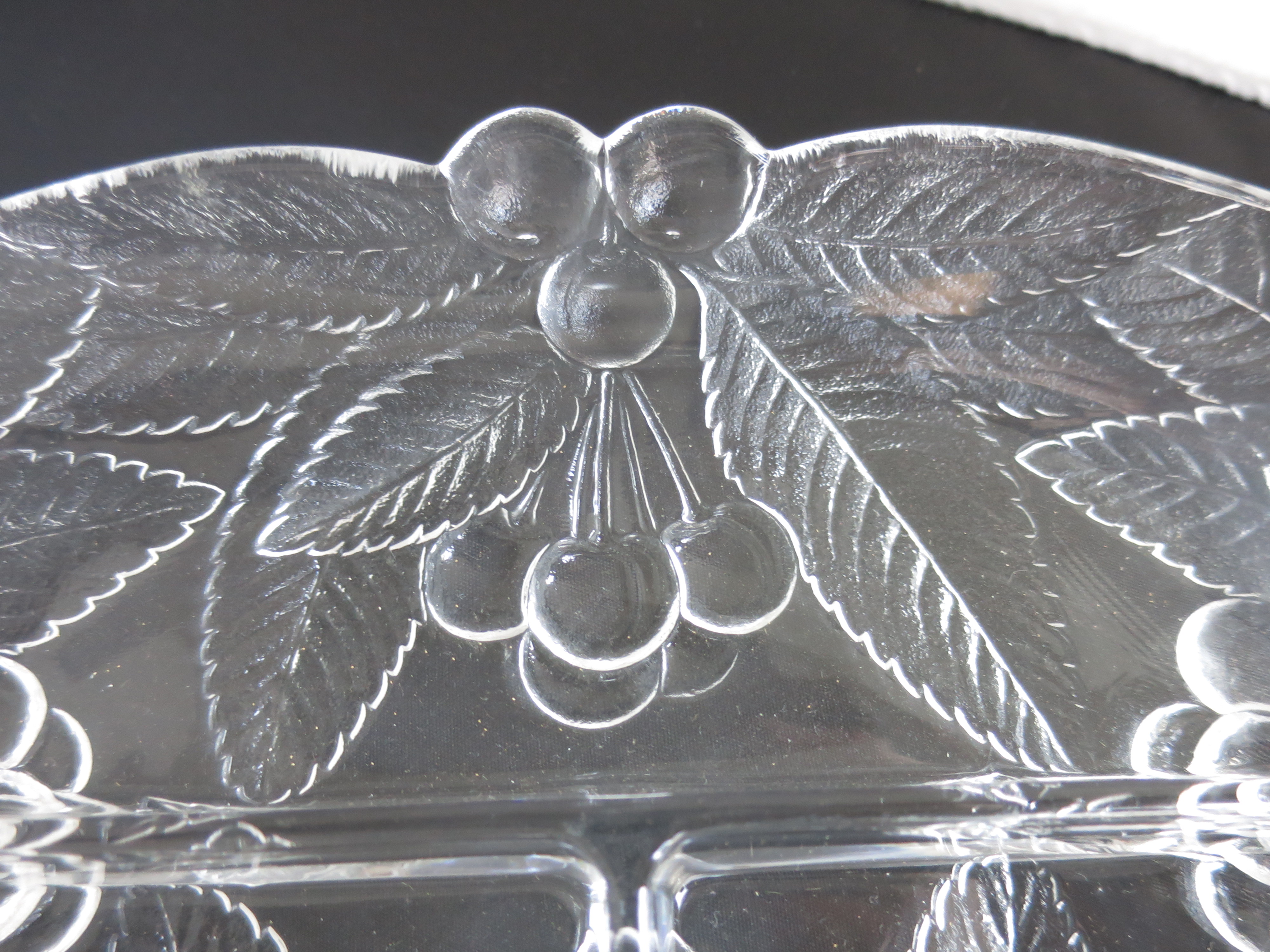 Crystal Holly Berry Divided Serving Dish