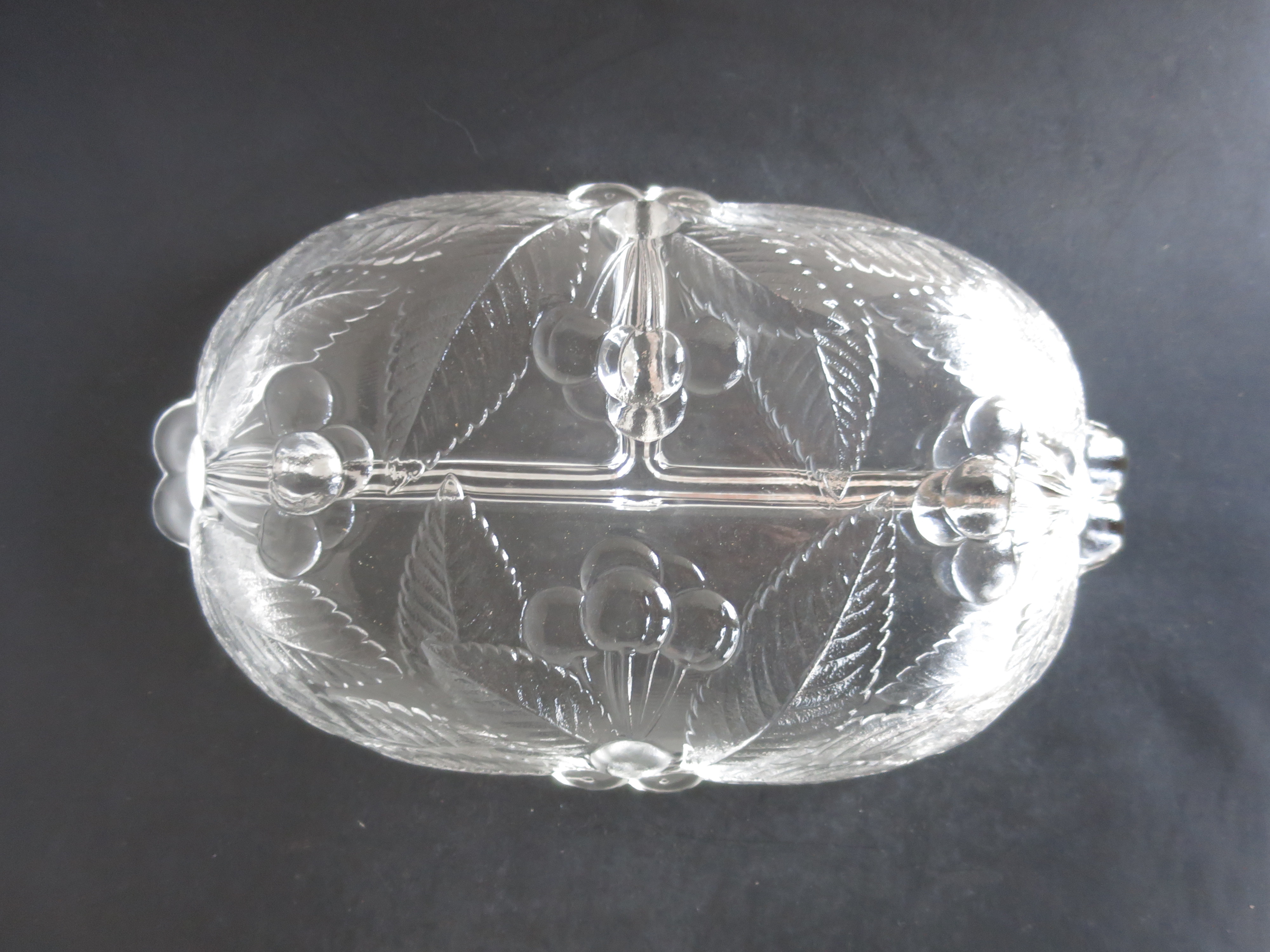 Crystal Holly Berry Divided Serving Dish
