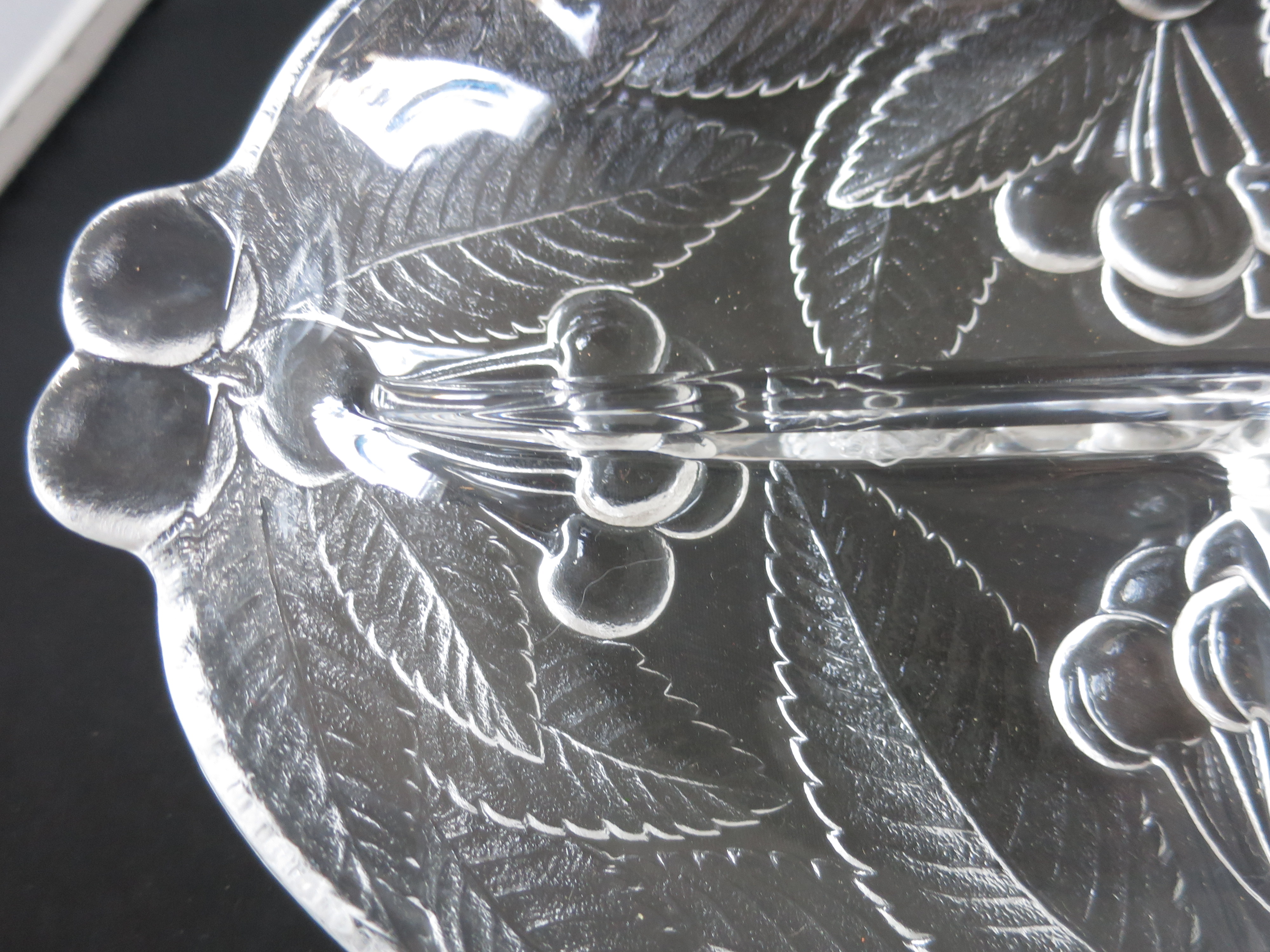 Crystal Holly Berry Divided Serving Dish