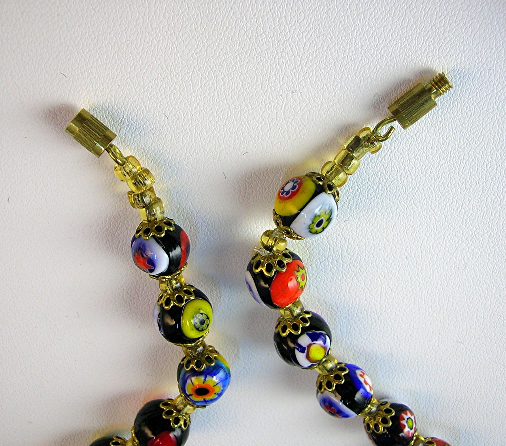 Necklace Millafiore Beaded  Italian Multi colored