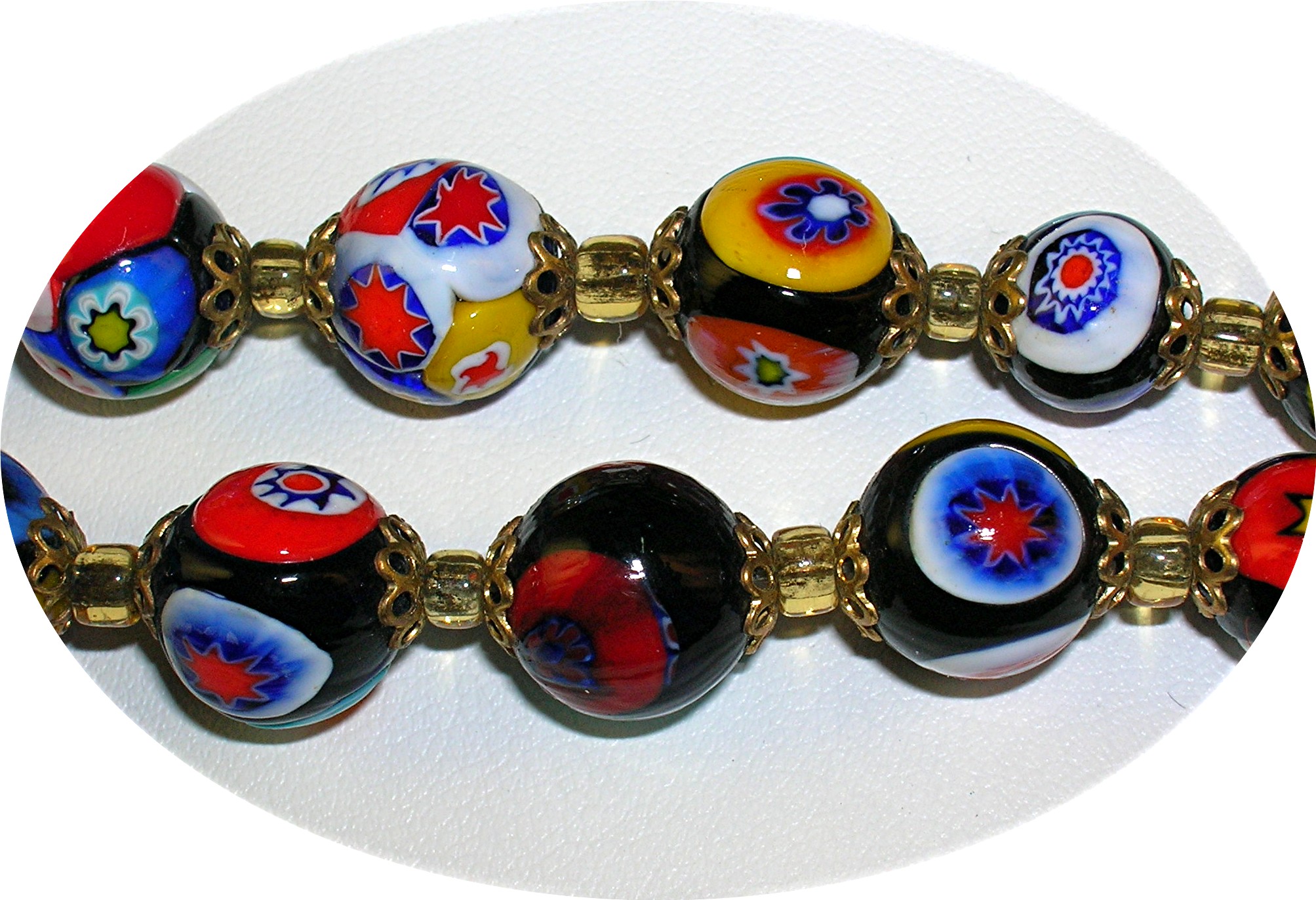 Necklace Millafiore Beaded  Italian Multi colored