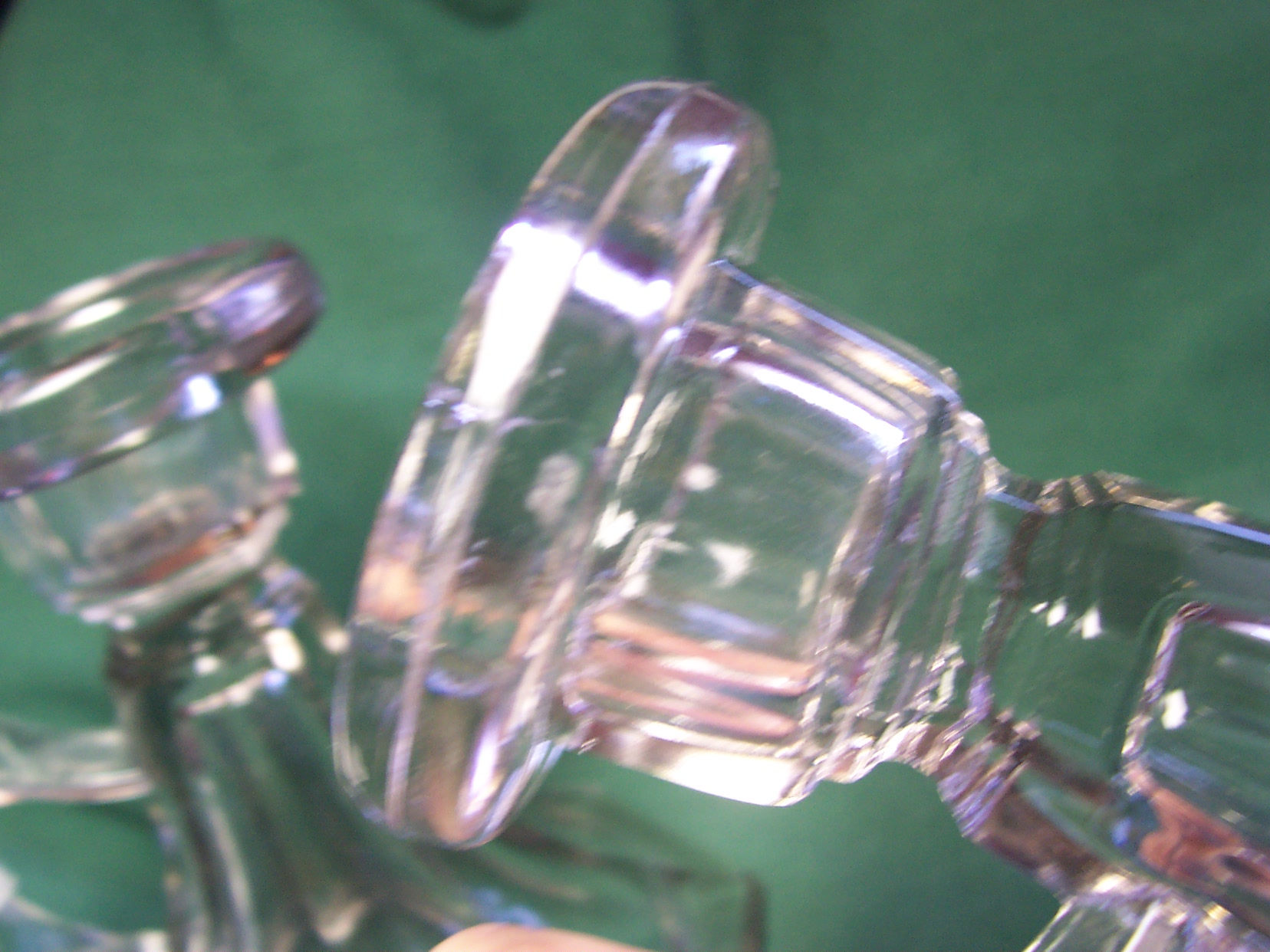 EAPG Glass Finger Candle Stick Holders Pair