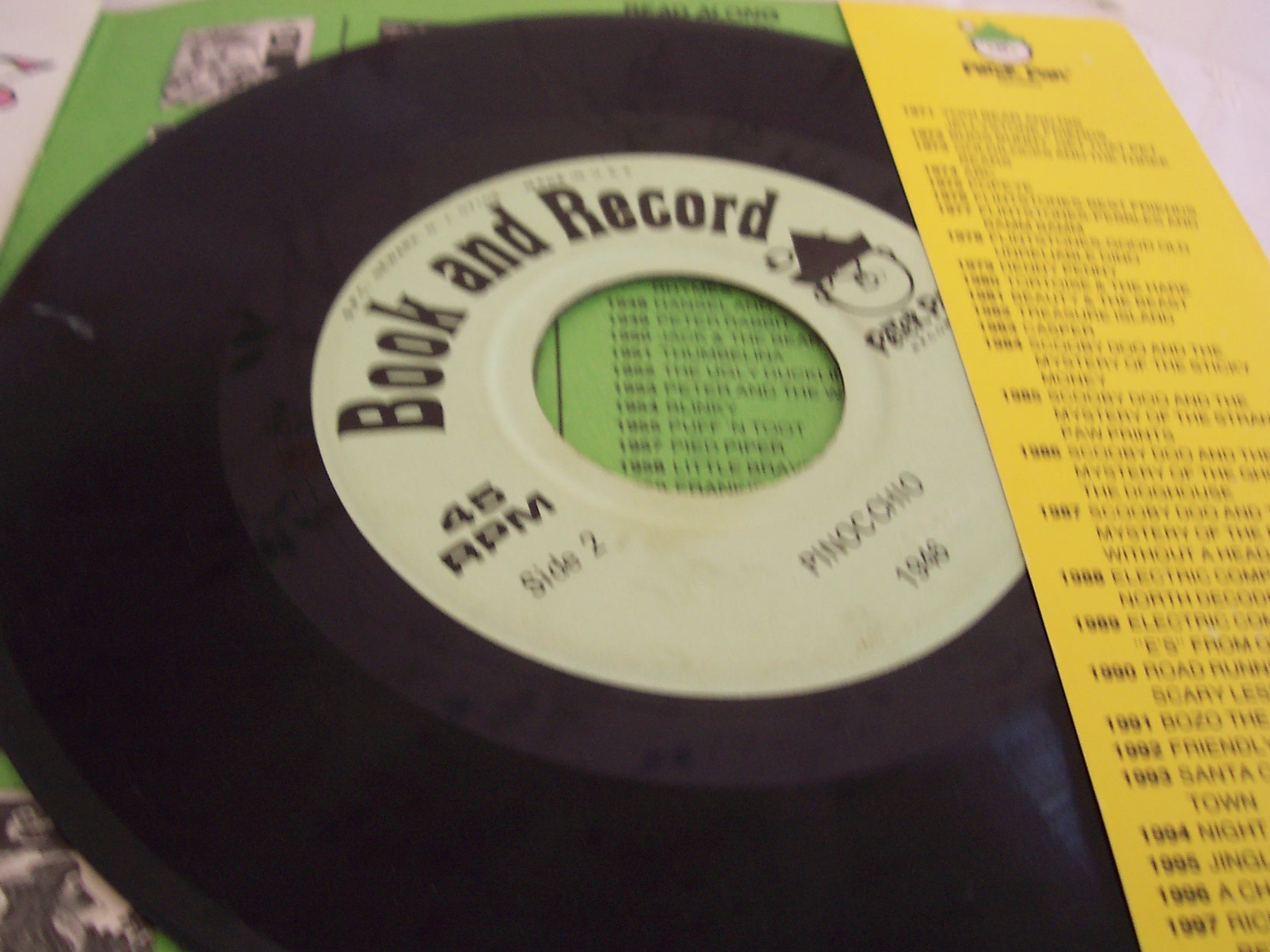 Pinocchio Book and Record Set 1970's