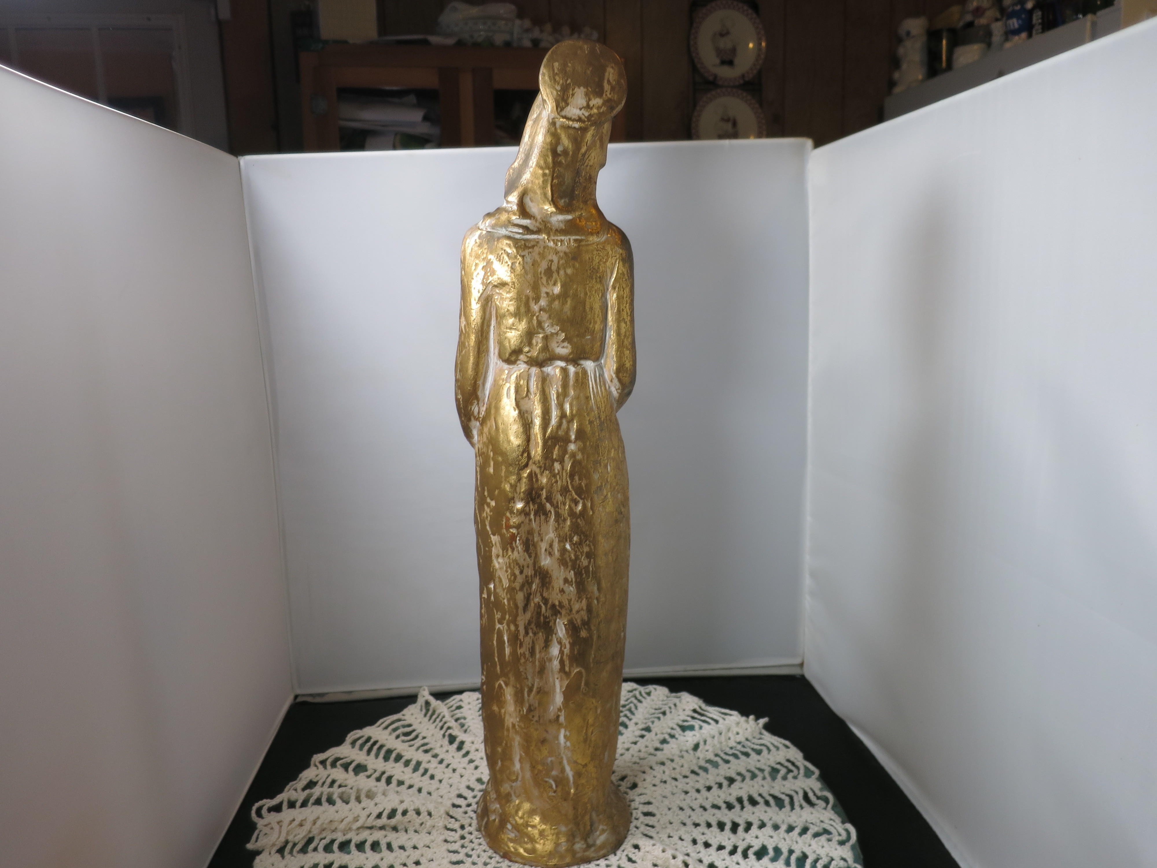 A. Miniati Mary holding Infant Jesus Prague Sculpture Rare signed