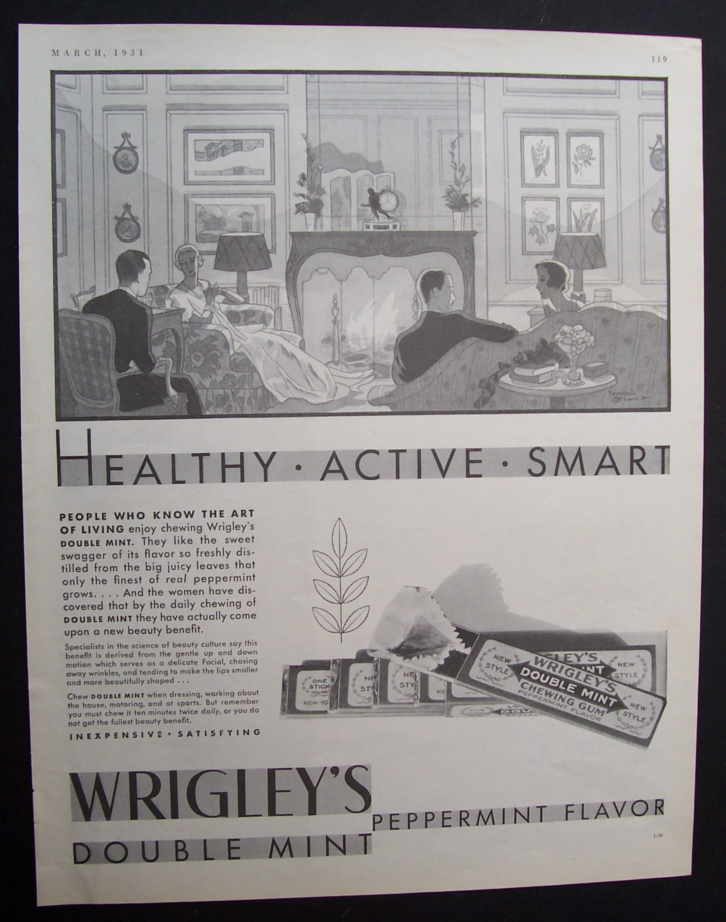 Vintage Ad: 1931 Wrigley's Double Mint Chewing Gum