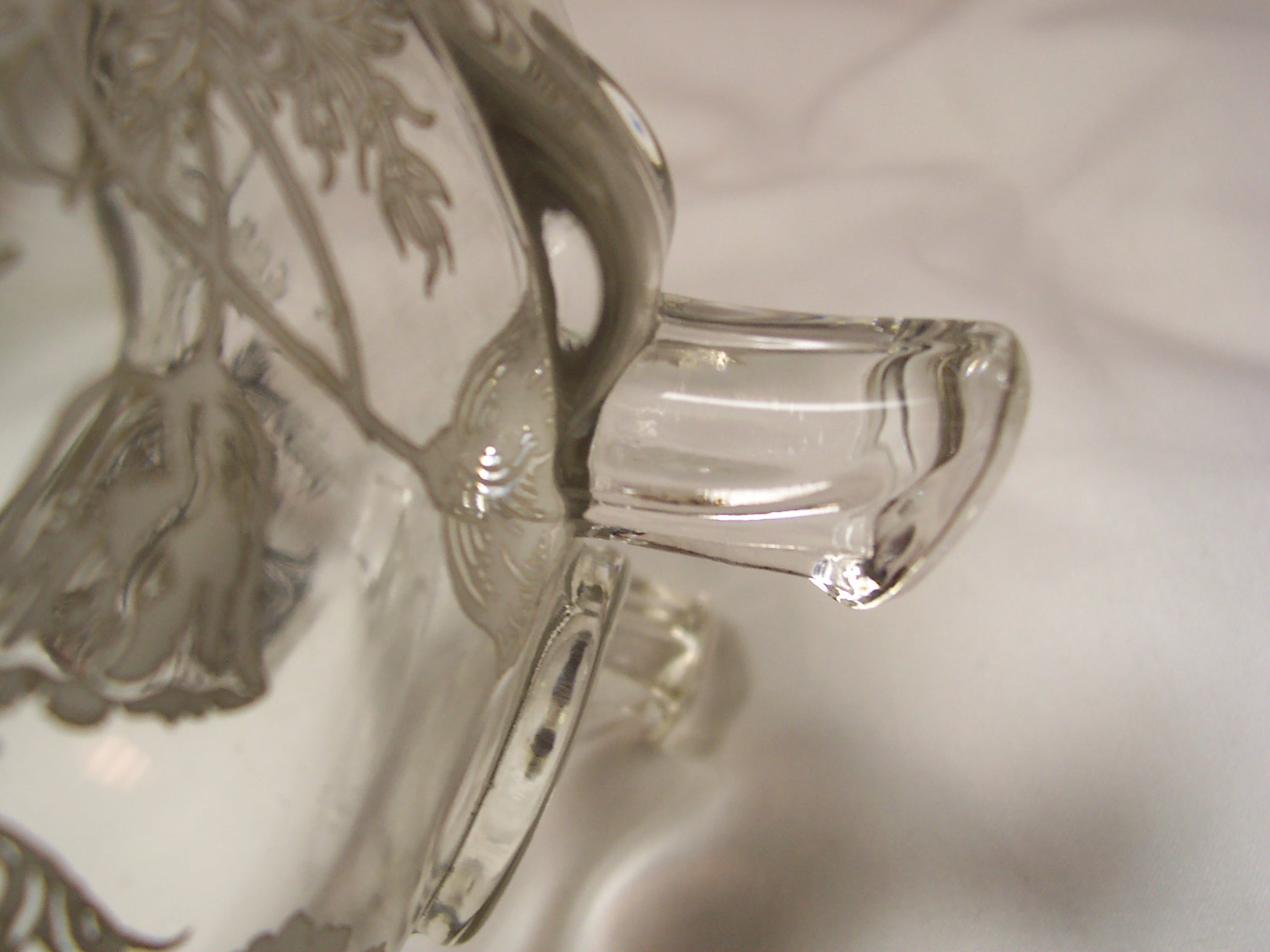 Flanders Poppy Silver Overlay Glass Footed Bo