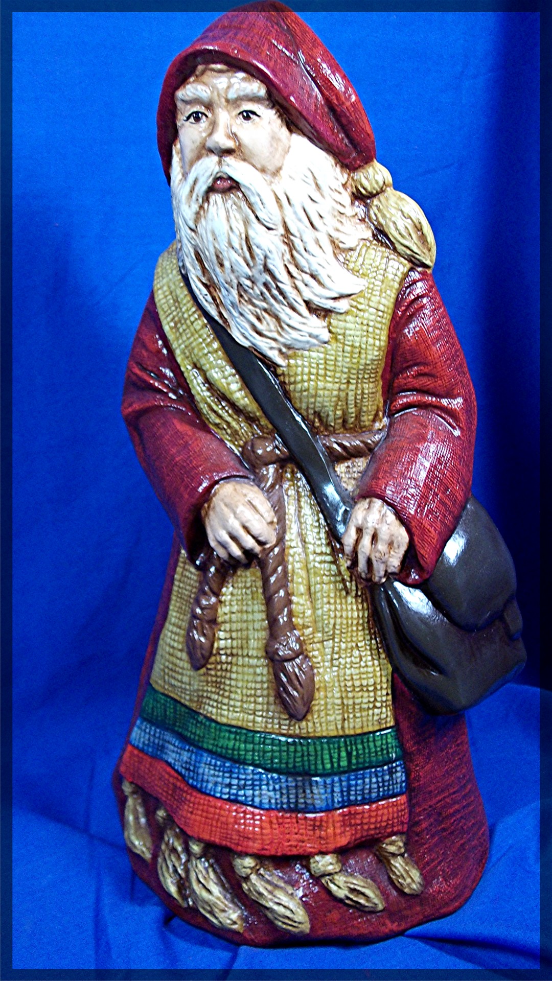 Santa Claus and Donkey Handpainted, ceramic