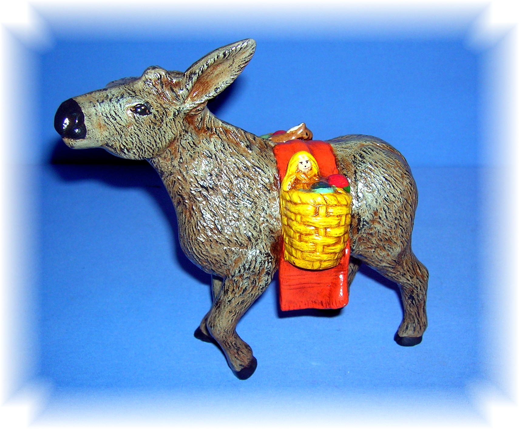 Santa Claus and Donkey Handpainted, ceramic