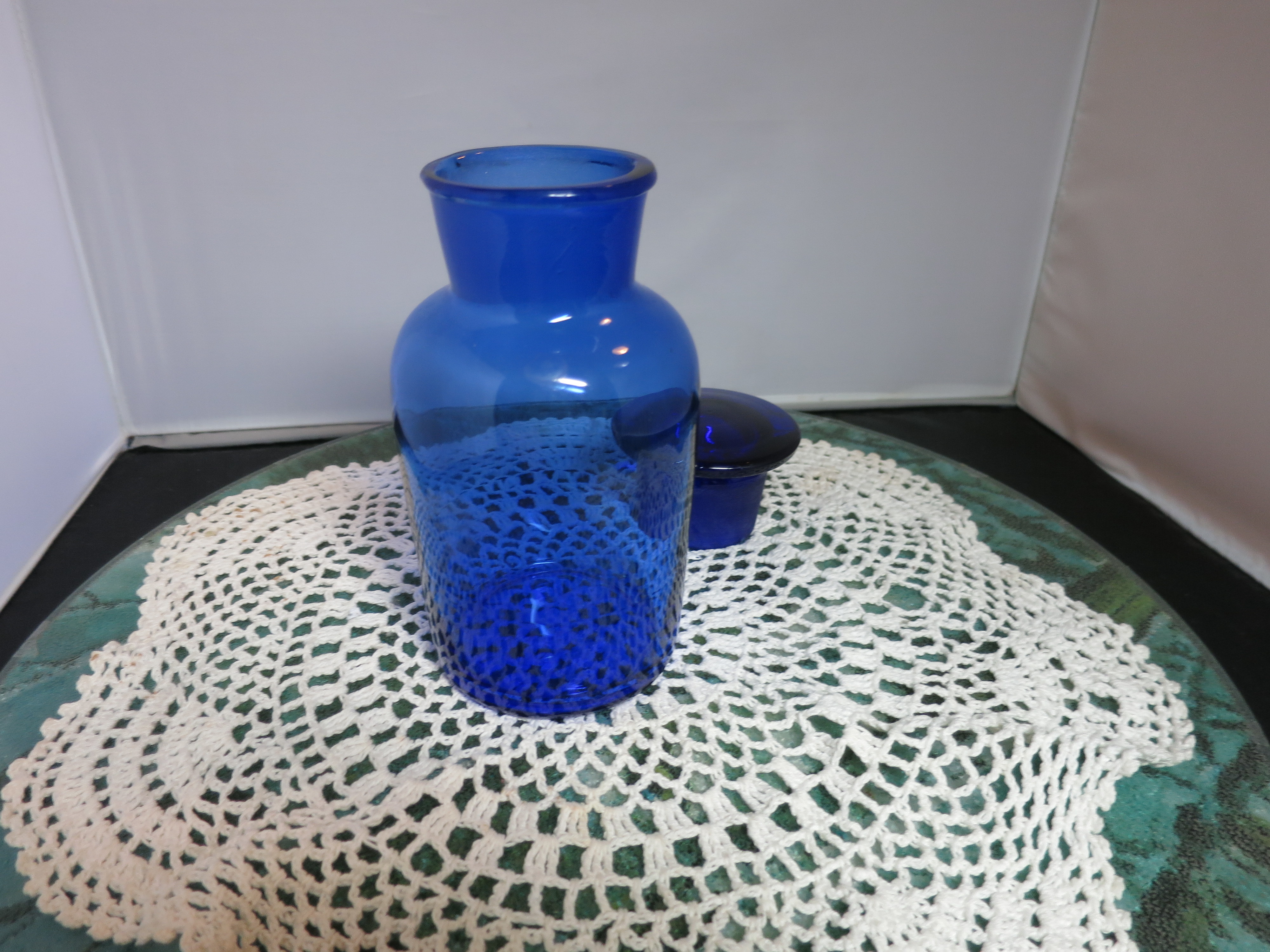Cobalt Blue Glass Apothecary Bottle with Ground Glass stopper