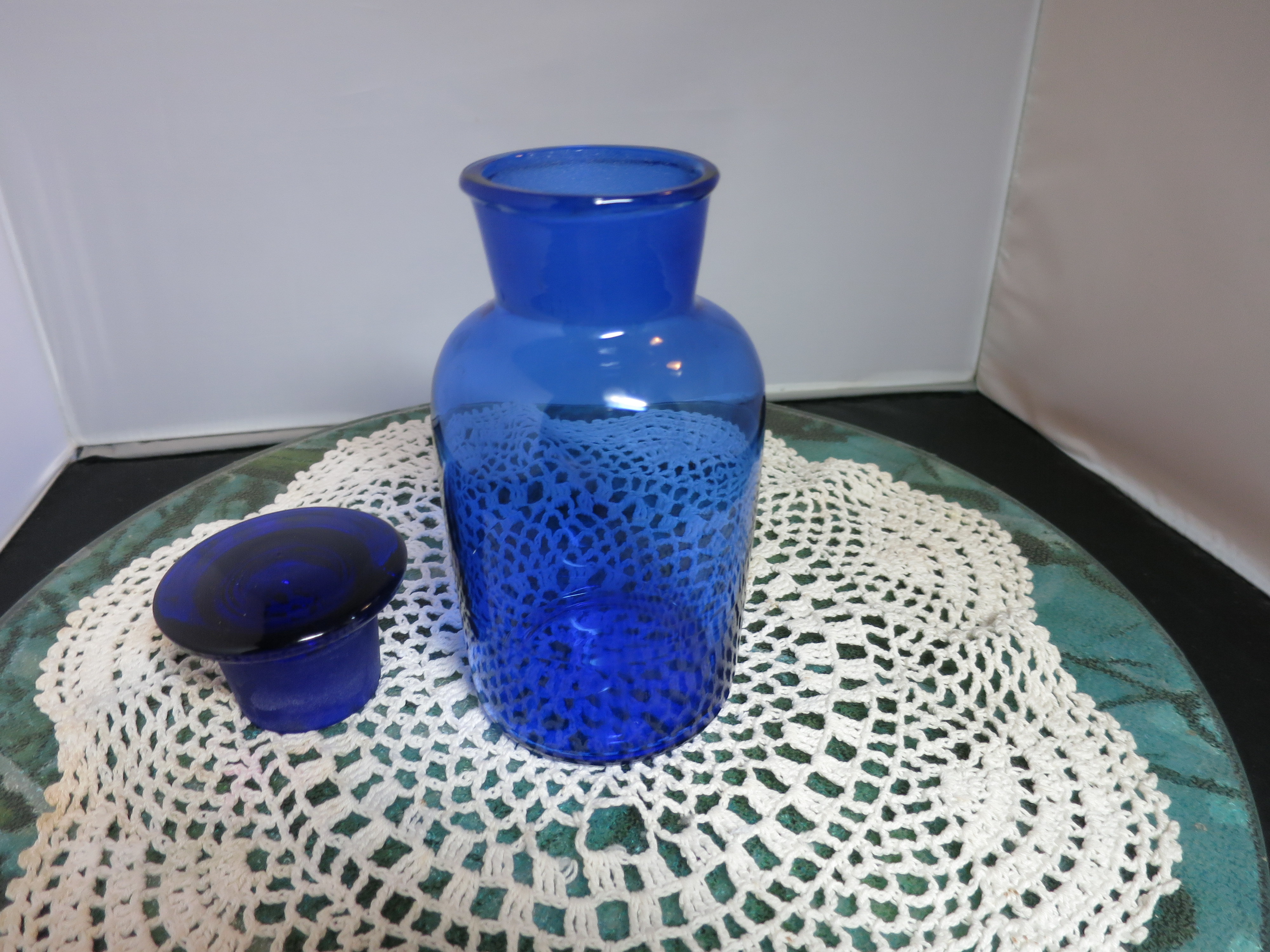 Cobalt Blue Glass Apothecary Bottle with Ground Glass stopper
