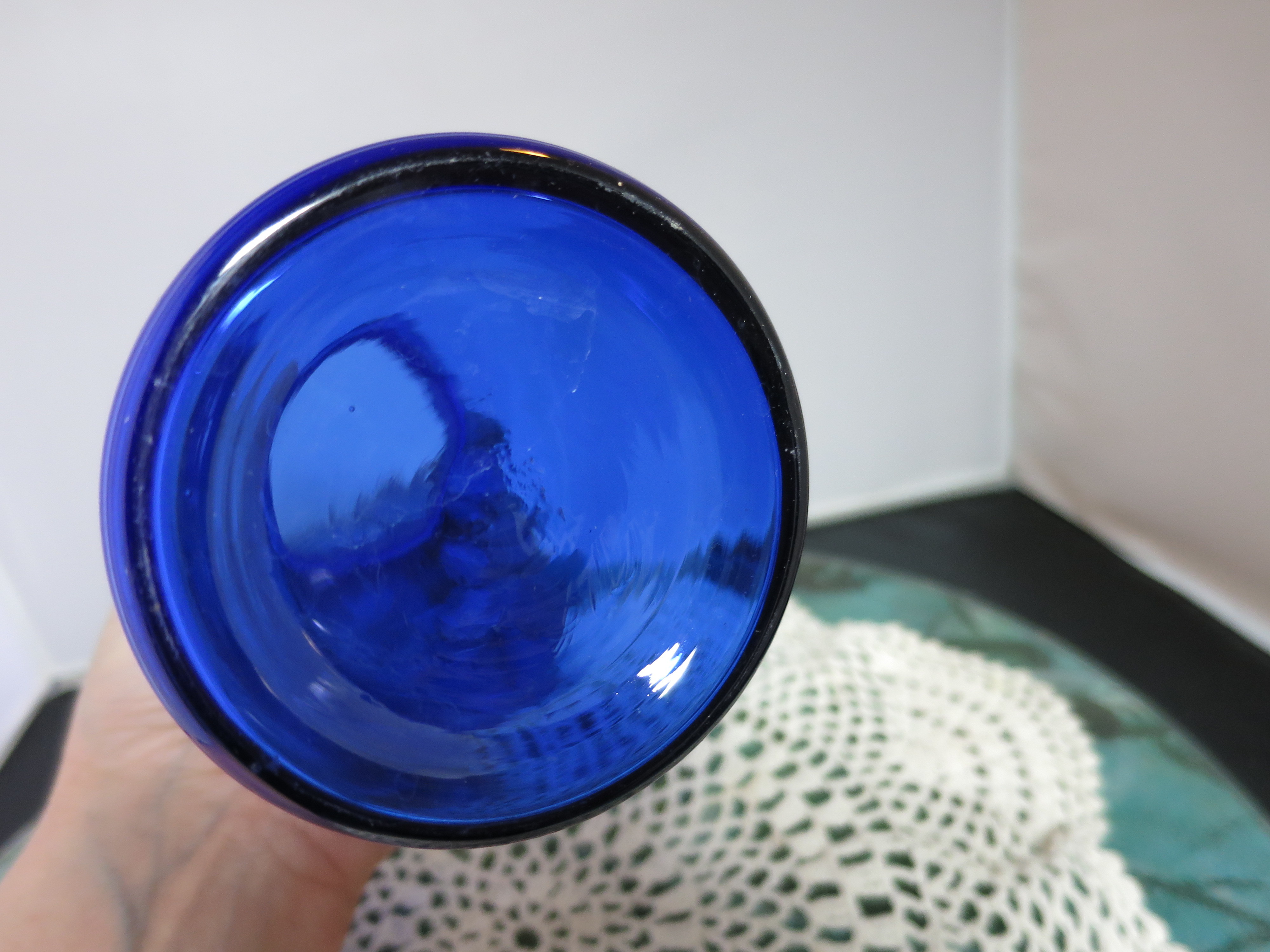 Cobalt Blue Glass Apothecary Bottle with Ground Glass stopper