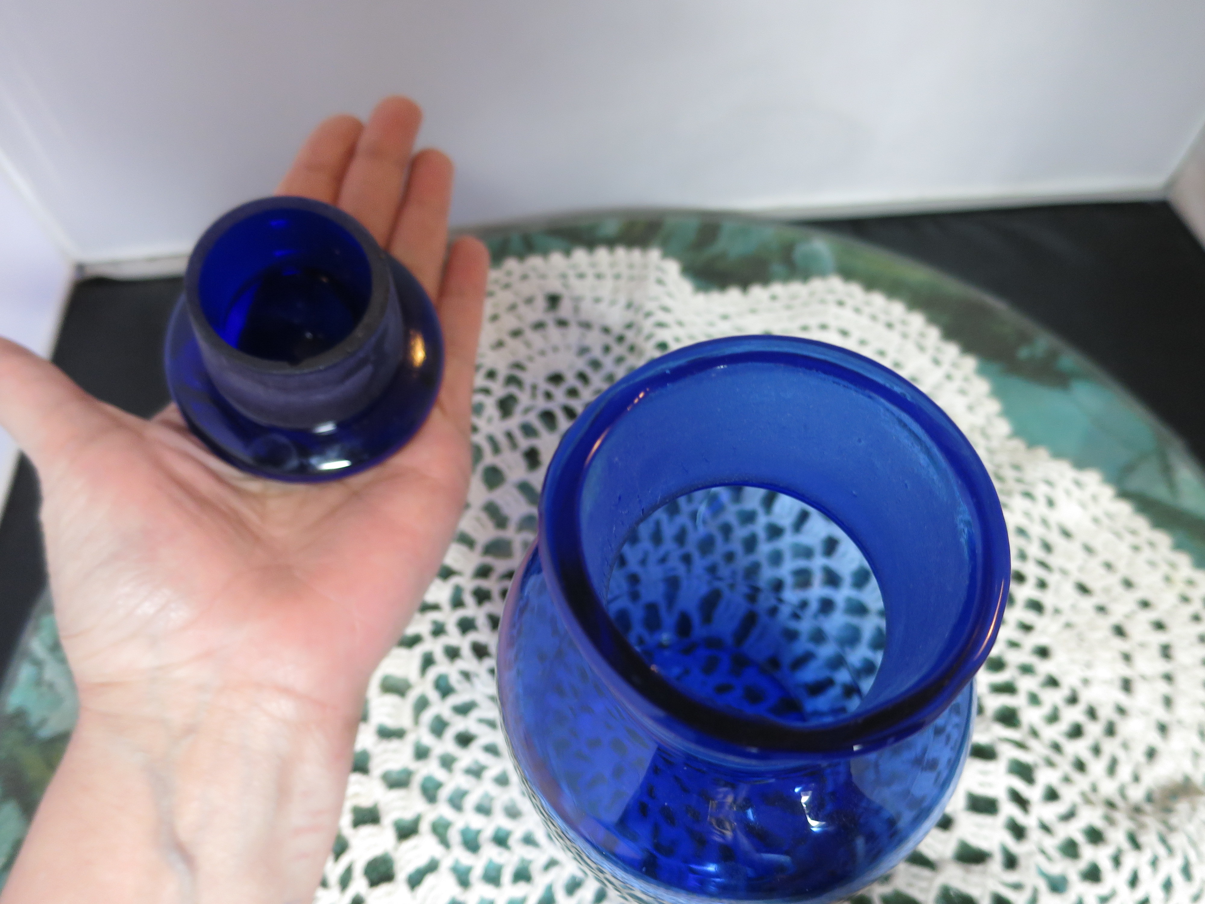 Cobalt Blue Glass Apothecary Bottle with Ground Glass stopper