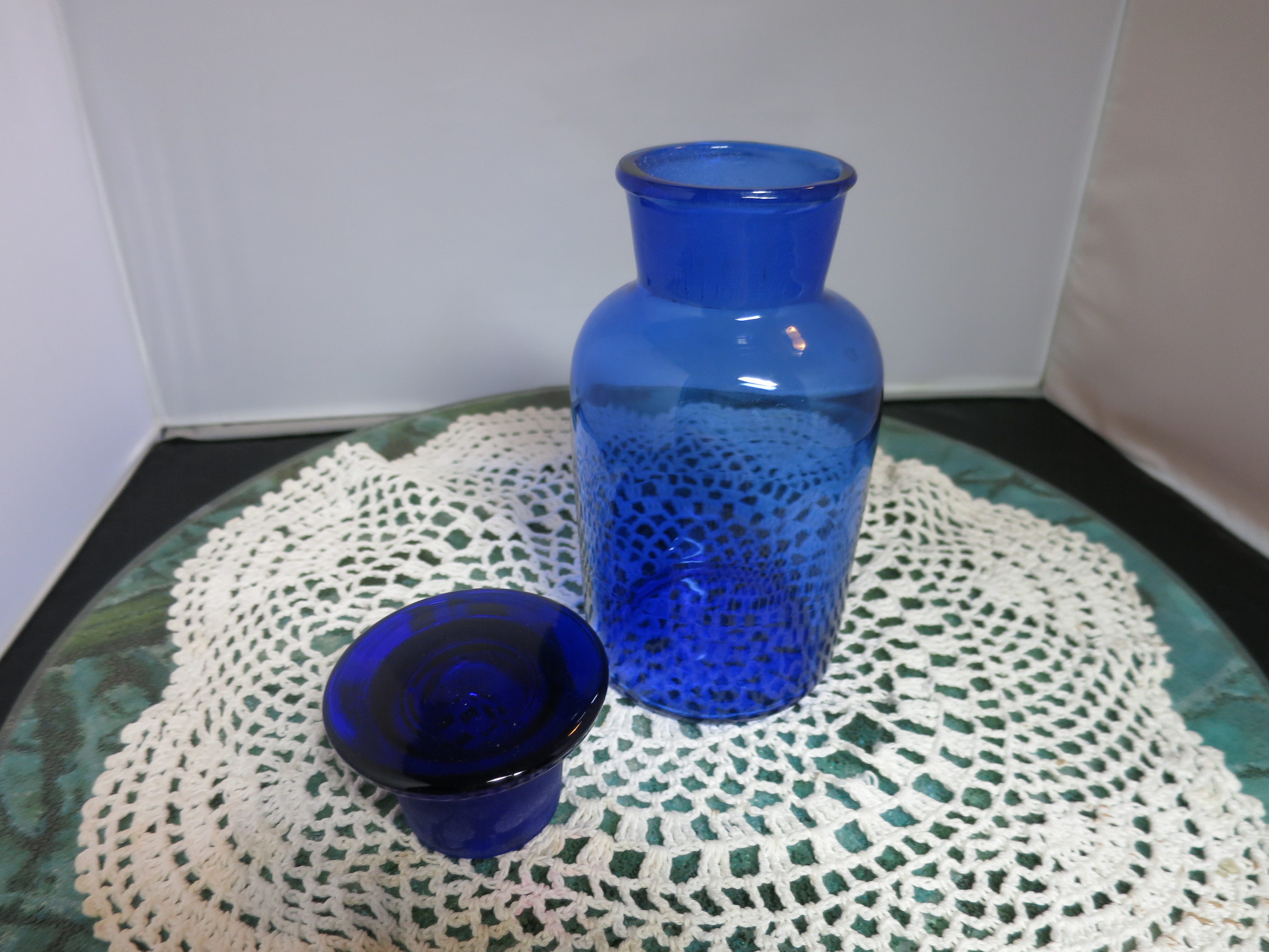 Cobalt Blue Glass Apothecary Bottle with Ground Glass stopper