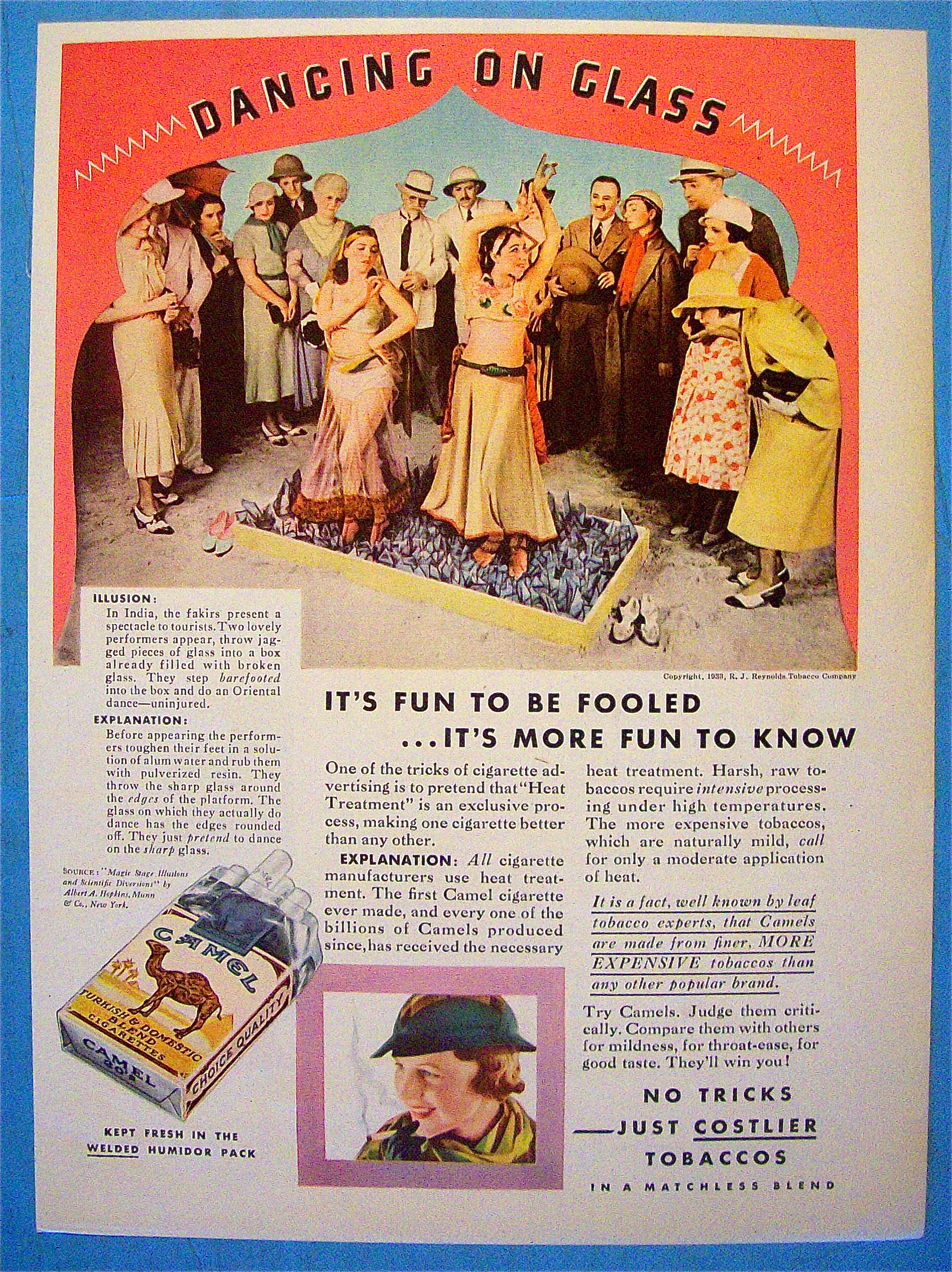 1933 Camel Cigarettes with Women Dancing on Glass