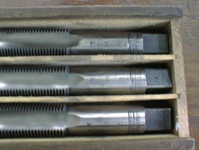 S. W. CARD Taps Boxed Tap Set 7/8-14 Wood Box